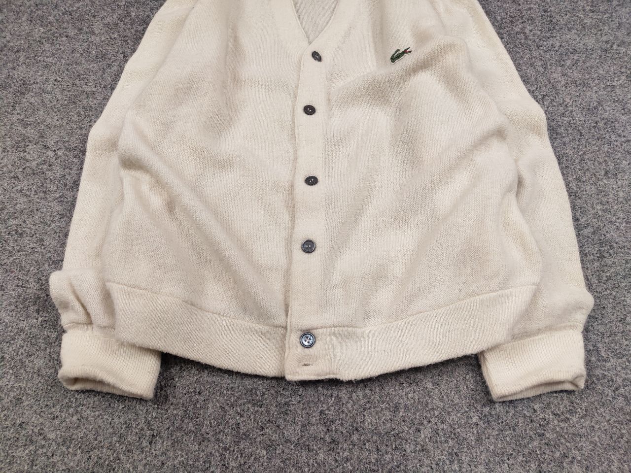 Lacoste Rare Vintage 90's Izod Lacoste Logo Beige cardigan Sweater Size US M / EU 48-50 / 2 - 9 Thumbnail