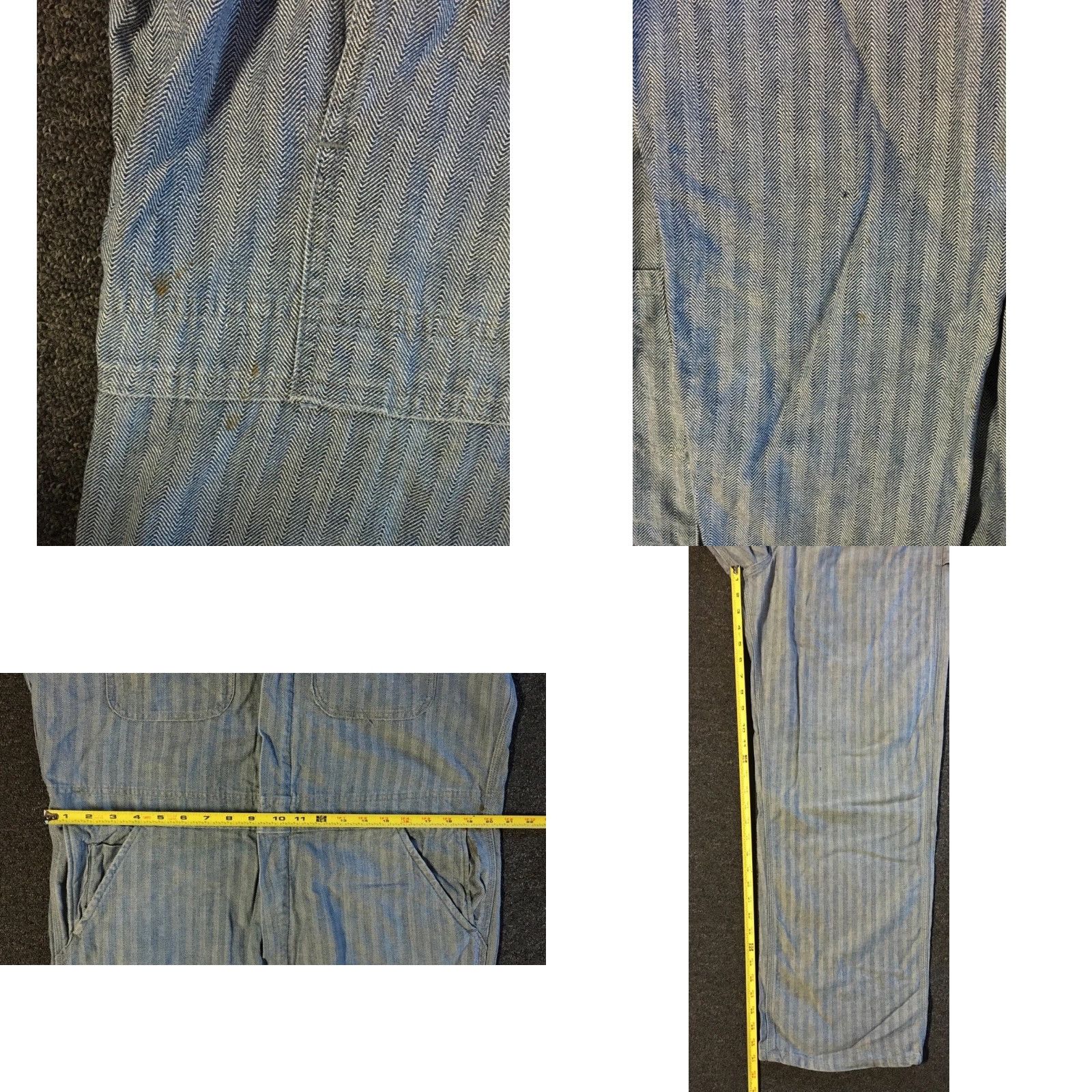 Vintage Vtg 60s Montgomery Ward Faded Distress Herringbone Coveralls 41 USA Biker 50s Size US 41 - 10 Thumbnail