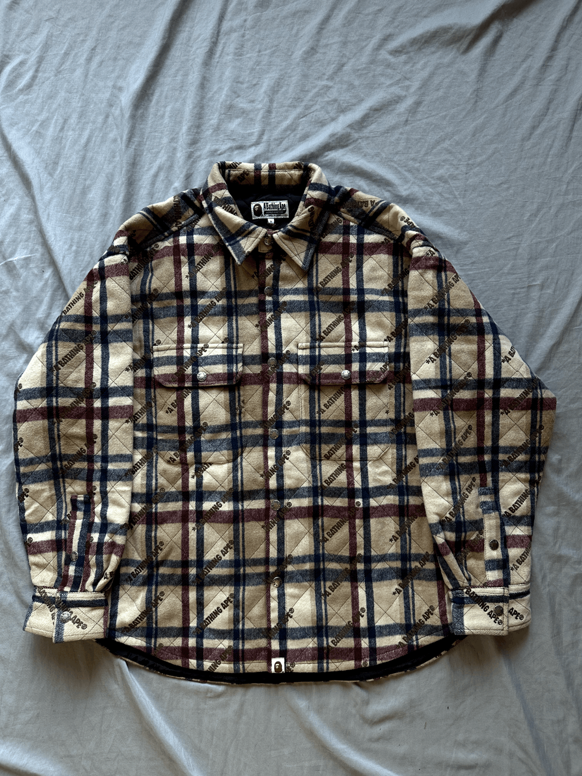 Bape BAPE A Bathing Ape Logo Check Pattern Padded Flannel Shirt Size US L / EU 52-54 / 3 - 1 Thumbnail