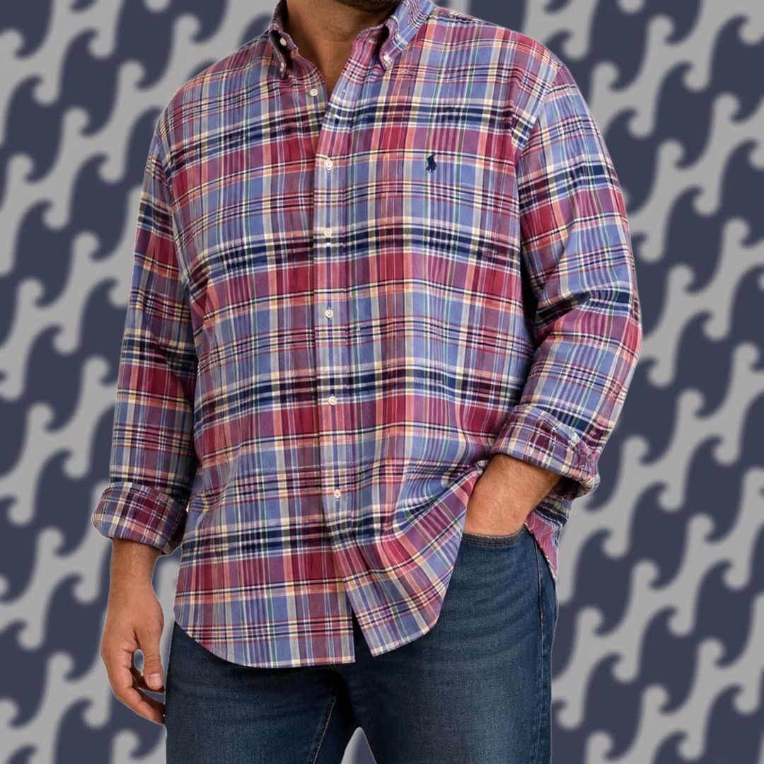 Ralph Lauren Ralph Lauren Shirt Men 3XLT Tall Multicolor Plaid Oxford Button Down Long Sleeve Size US XXL / EU 58 / 5 - 1 Thumbnail