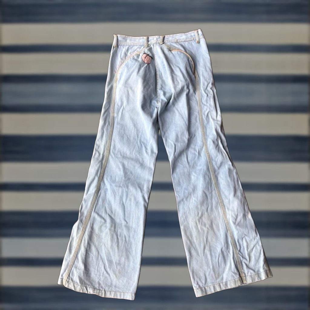 Vintage VINTAGE 80s US Lines Sailor Flare Pants 28 in. Inseam 28 in. Blue Unisex Adults Regular Size 28 Flared Front Flat Ready Size 28" / US 6 / IT 42 - 1 Thumbnail