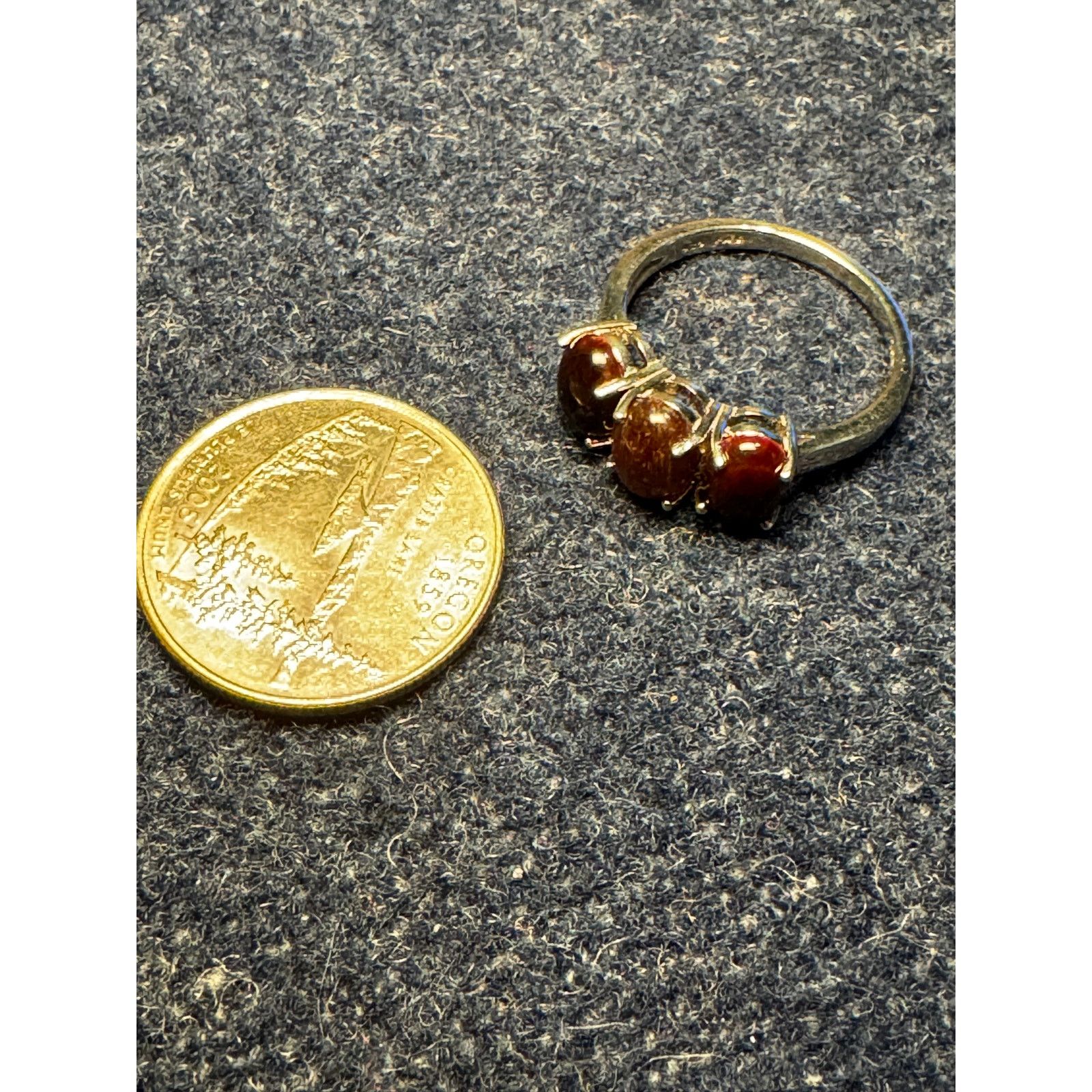 Other 925 Sterling FAS 3 Cabchon Tiger Eye Ring Size 9 Size ONE SIZE - 4 Thumbnail