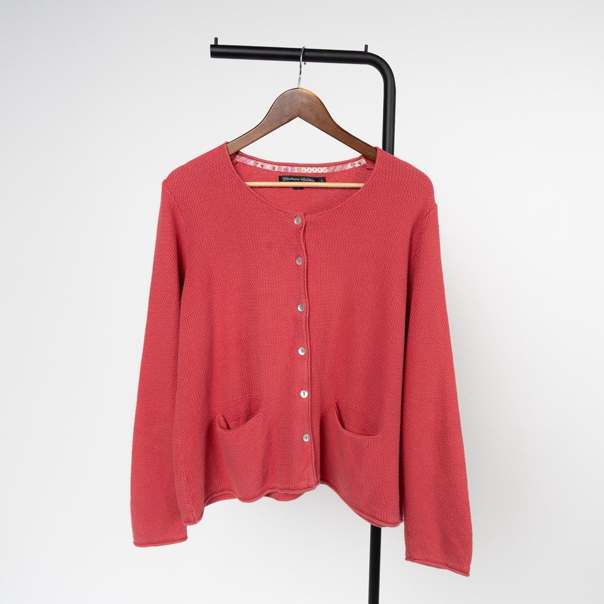 Gudrun Sjoden Gudrun Sjoden Womens Cardigan Knit Coral Button Front Size L / US 10 / IT 46 - 3 Thumbnail