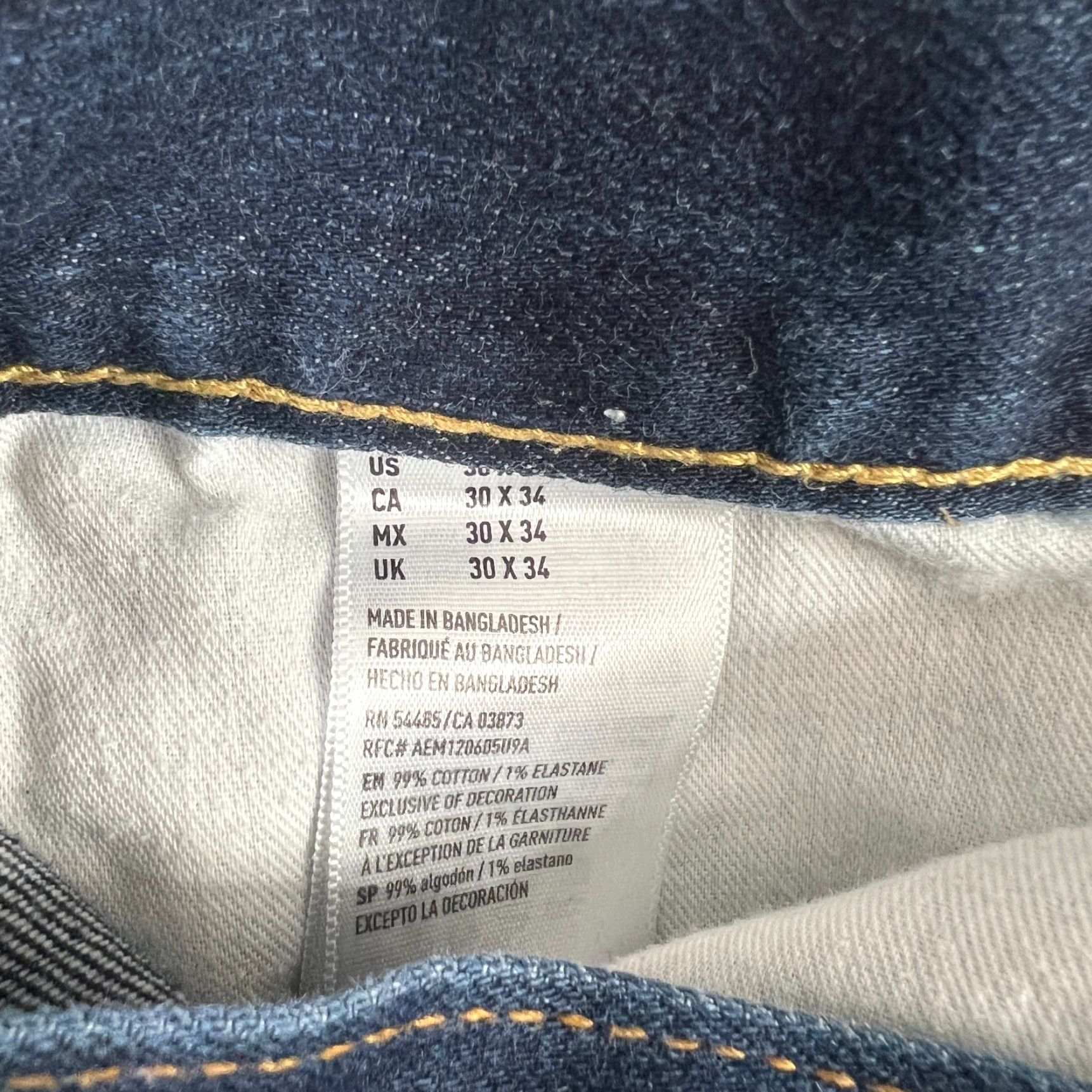 American Eagle Outfitters American Eagle Jeans Slim Straight 32x33 Blue Distressed Men's Denim Size US 32 / EU 48 - 7 Thumbnail