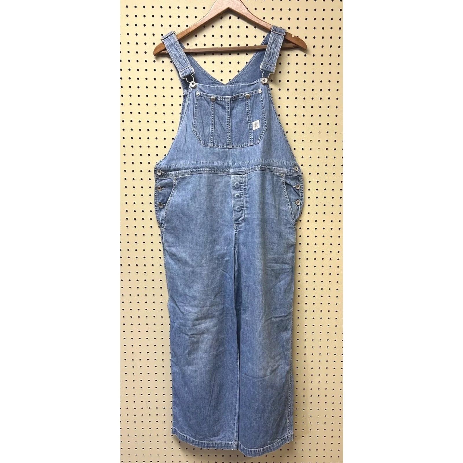 DKNY VINTAGE DKNY Baggy Denim Overalls Bib Jeans Women's Petite PS Blue 90s Y2K Distressed Size 28" / US 6 / IT 42 - 2 Thumbnail