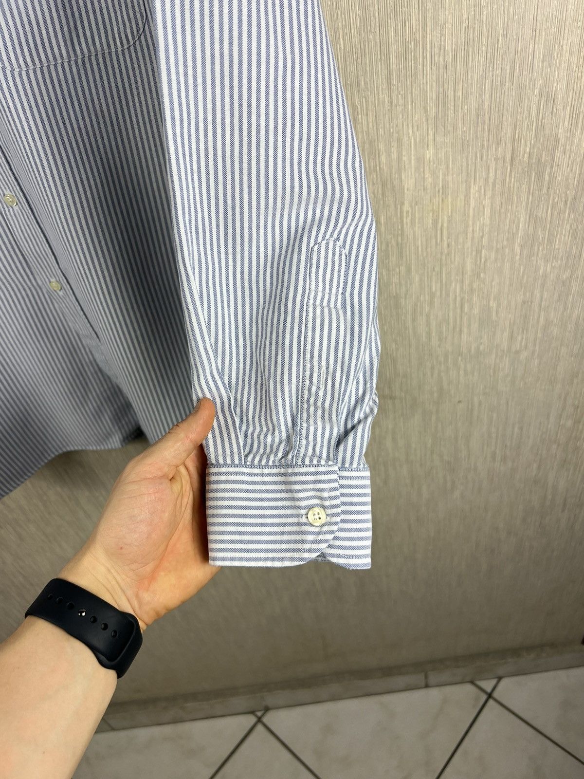 Burberry Vintage 90s Burberrys striped casual pocket logo shirt retro Size US L / EU 52-54 / 3 - 11 Thumbnail