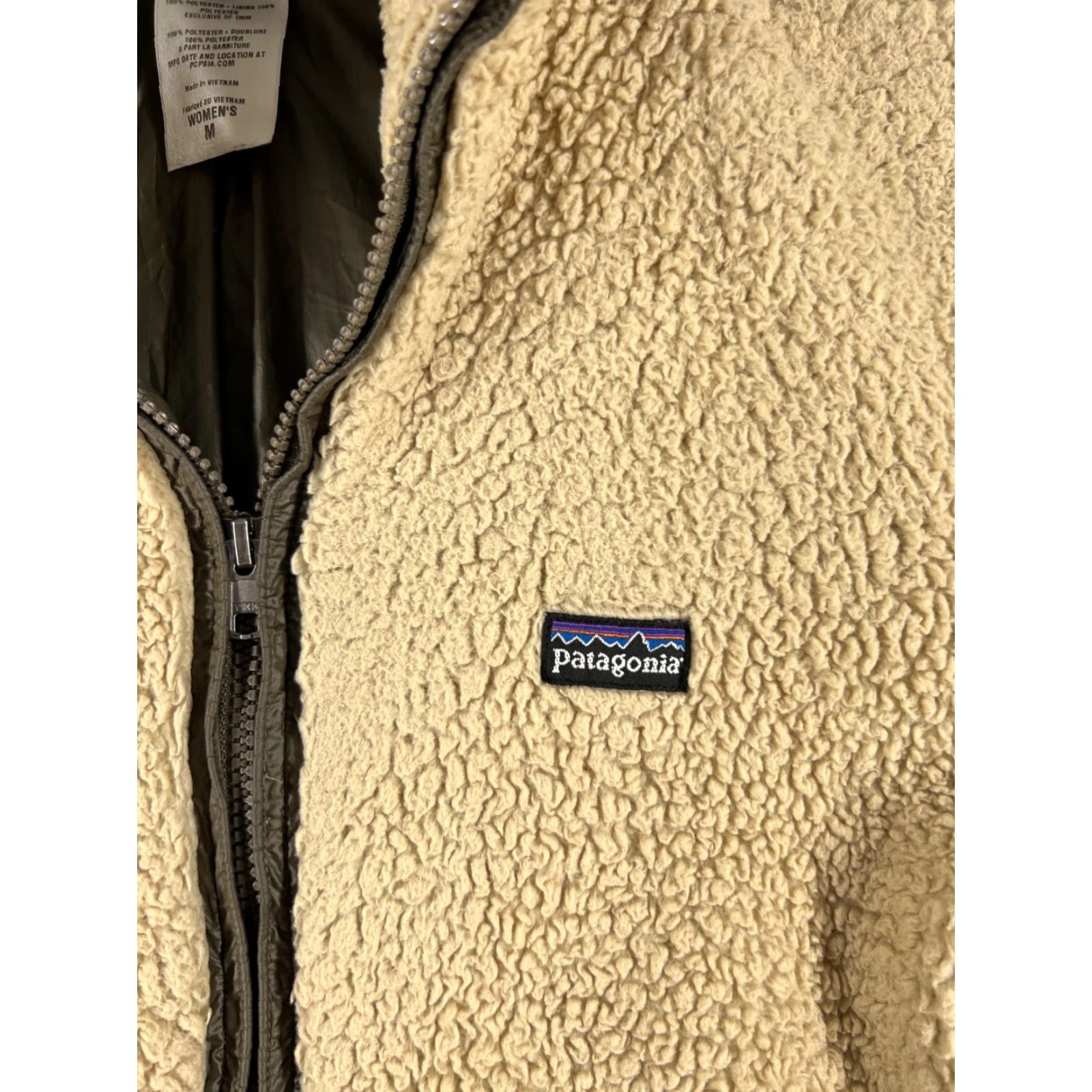 Patagonia Patagonia Jacket Womens Medium Beige Los Lobos 100% Polyester Fleece Full Zip All Seasons Regular Basic Jacket Embroidered Logo Zipper Logo Size M / US 6-8 / IT 42-44 - 6 Thumbnail