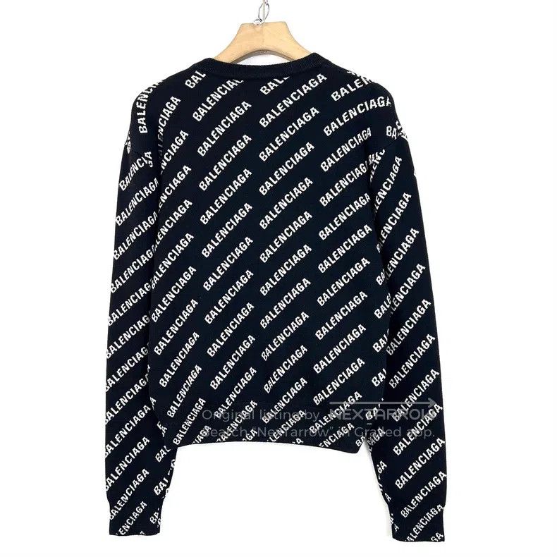 Balenciaga Balenciaga Black LOGO All-Over Printed Knitwear Size US S / EU 44-46 / 1 - 2 Thumbnail