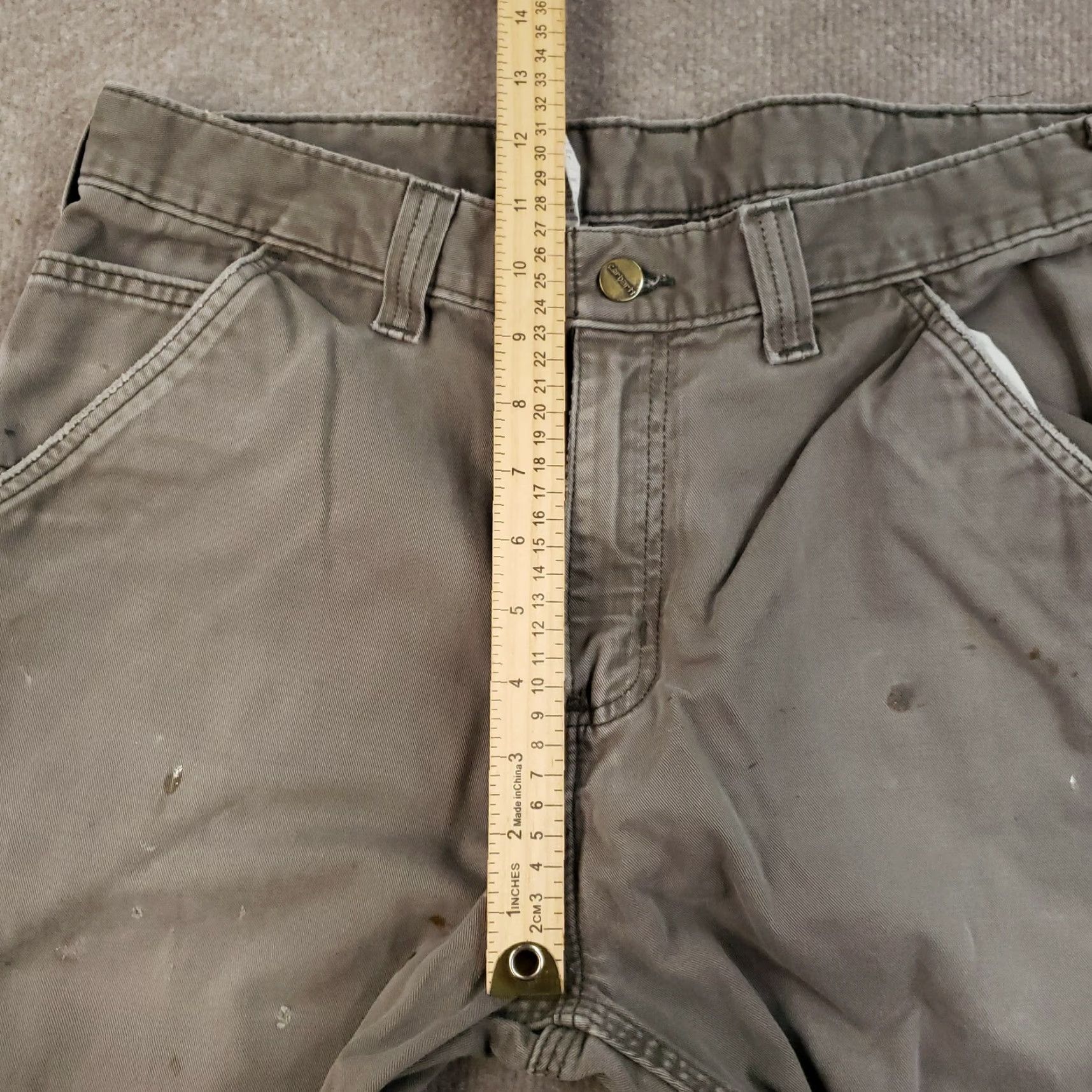 Carhartt Carhartt Carpenter Pants Men 34x32 Green Distressed Paint Relaxed Workwear Straight 5-Pocket Mens Size US 34 / EU 50 - 7 Thumbnail