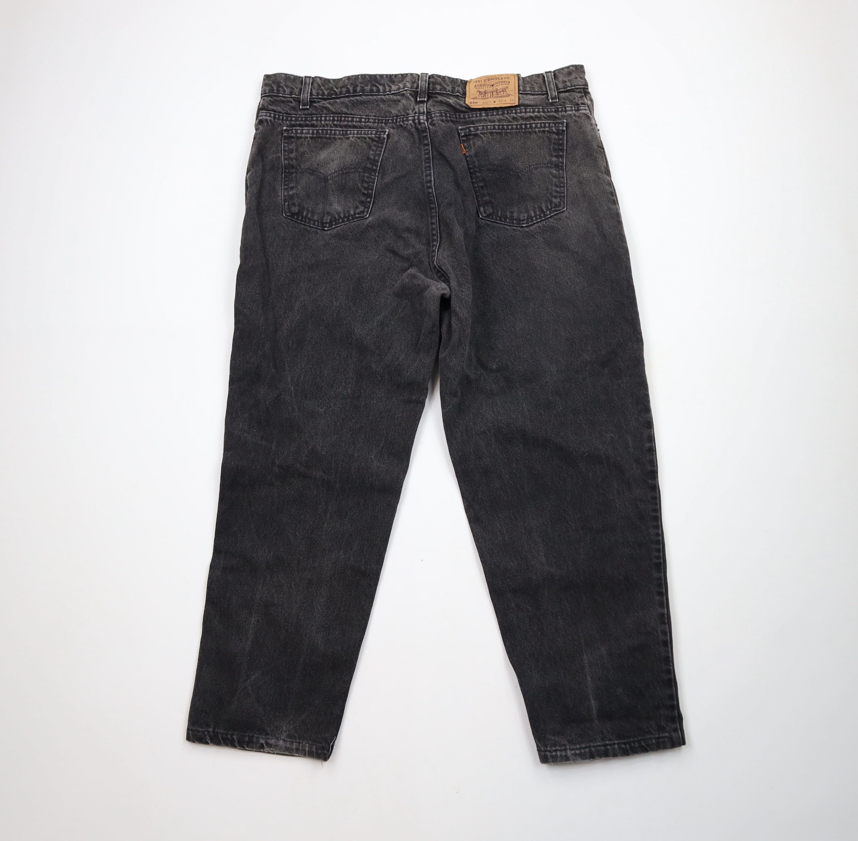 Levi's × Vintage Vintage 90s Levis 550 Orange Tab Leg Jeans Black USA Size US 40 / EU 56 - 10 Thumbnail