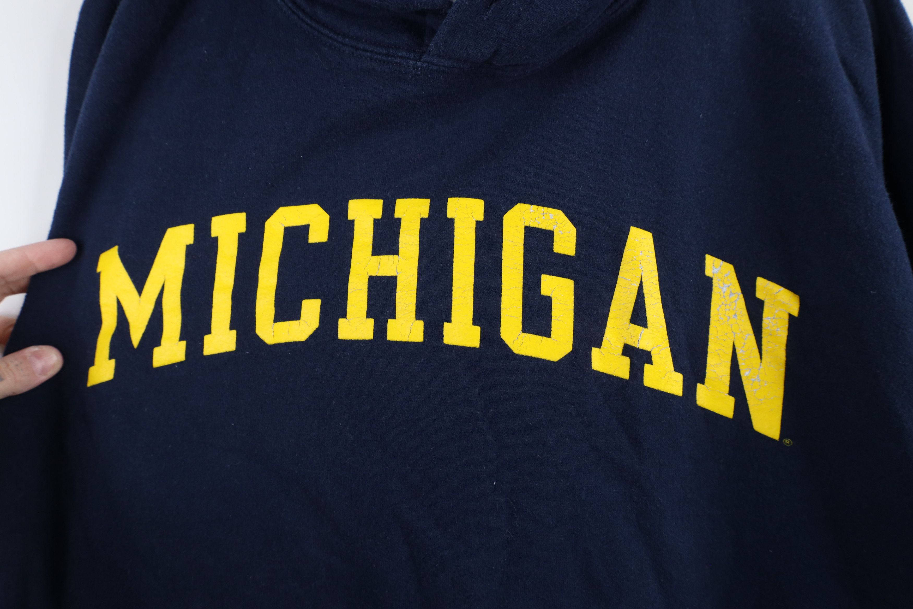 Vintage Vintage 90s Y2K Spell Out University of Michigan Hoodie Blue Size US XXL / EU 58 / 5 - 4 Thumbnail