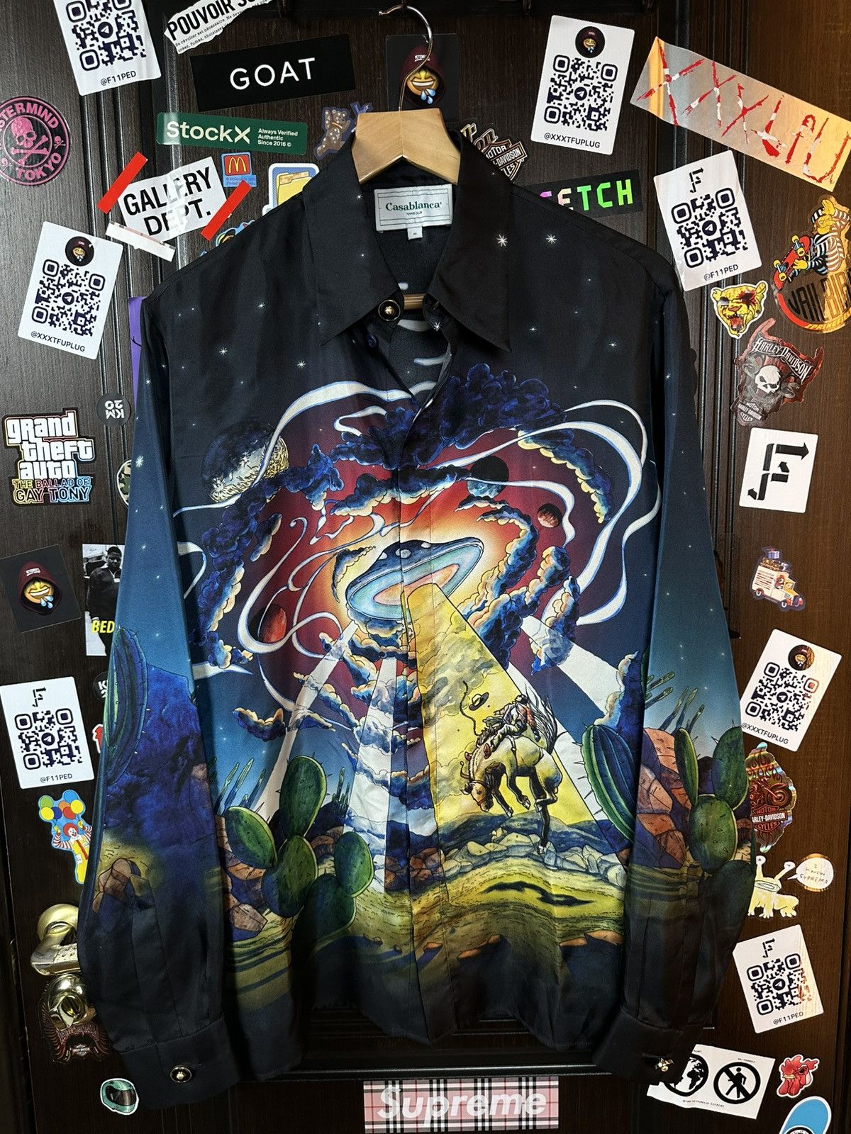 Casablanca Casablanca UFO Cowboy De L’Espace Silk Shirt Size US M / EU 48-50 / 2 - 1 Thumbnail