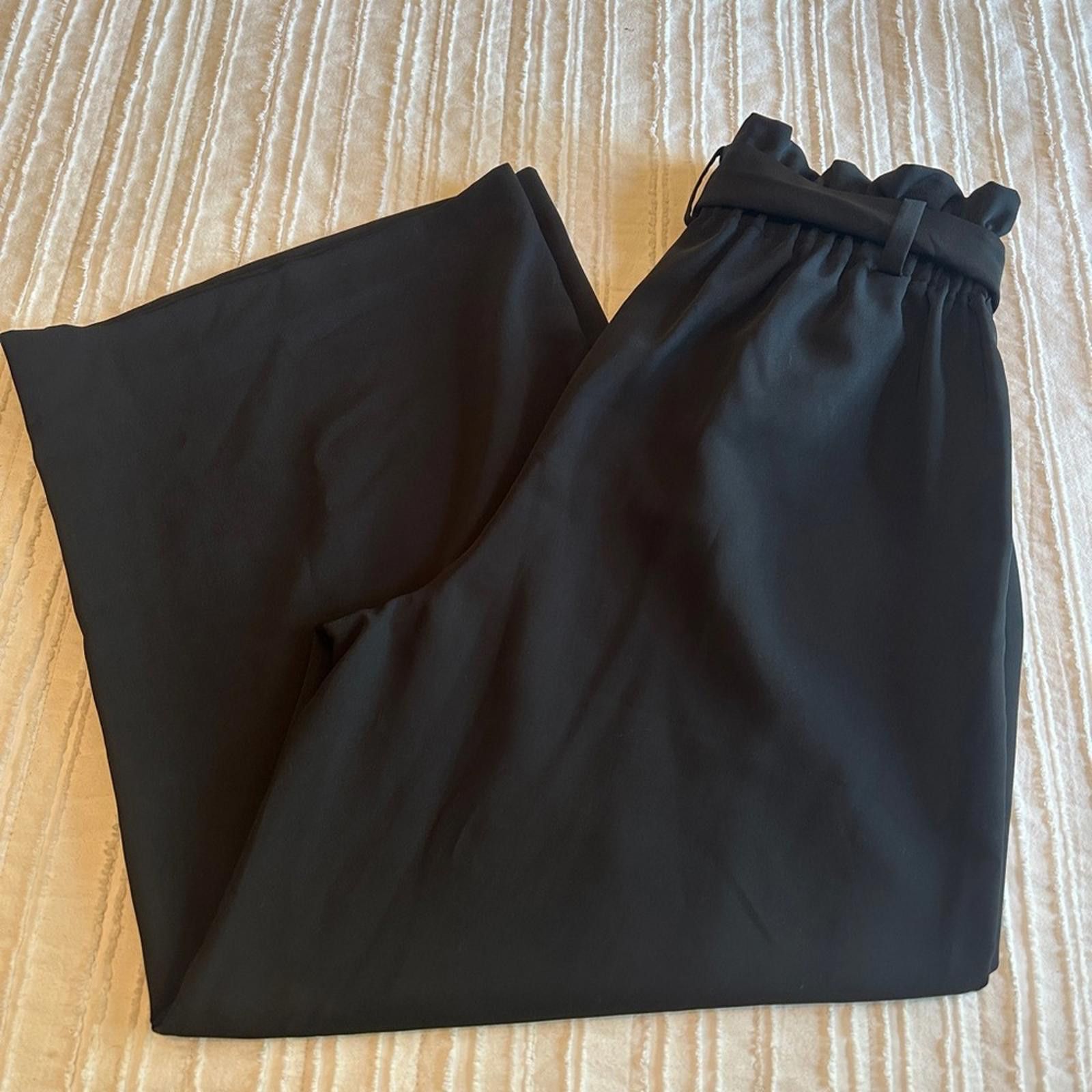 Lil Wayne Wayf Black Medium Pants Paper Bag Gaucho Wide Leg NWOT Size 32" / US 10 / IT 46 - 3 Thumbnail