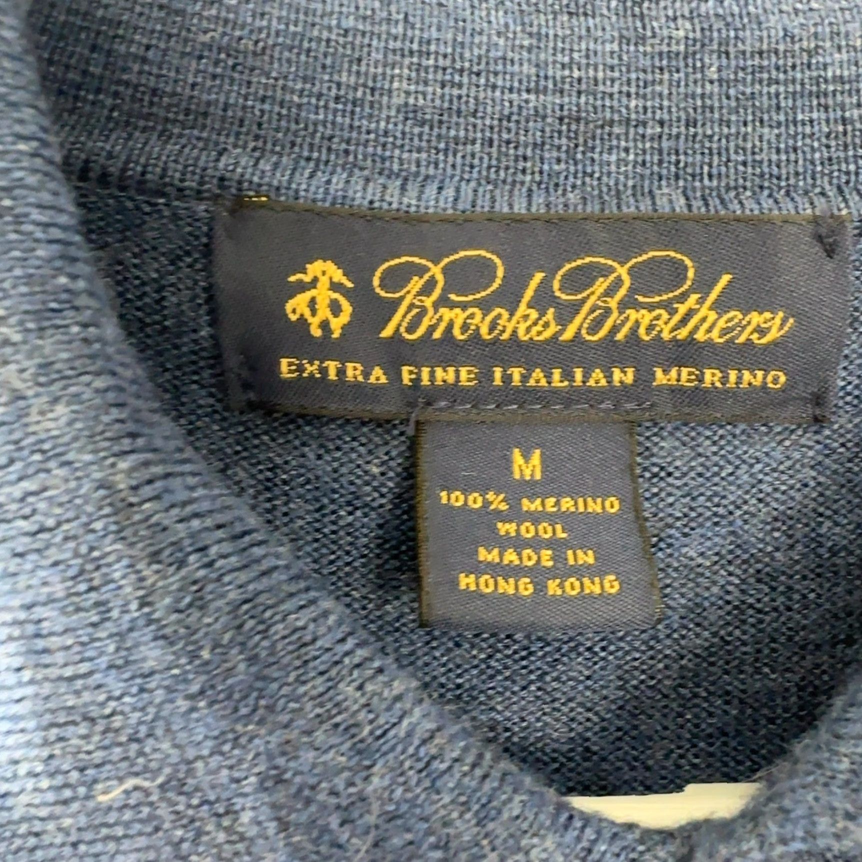Brooks Brothers Brooks Brothers Merino Wool Polo Sweater Mens M Blue Long Sleeve Knit Regular Pullover Size US M / EU 48-50 / 2 - 4 Thumbnail