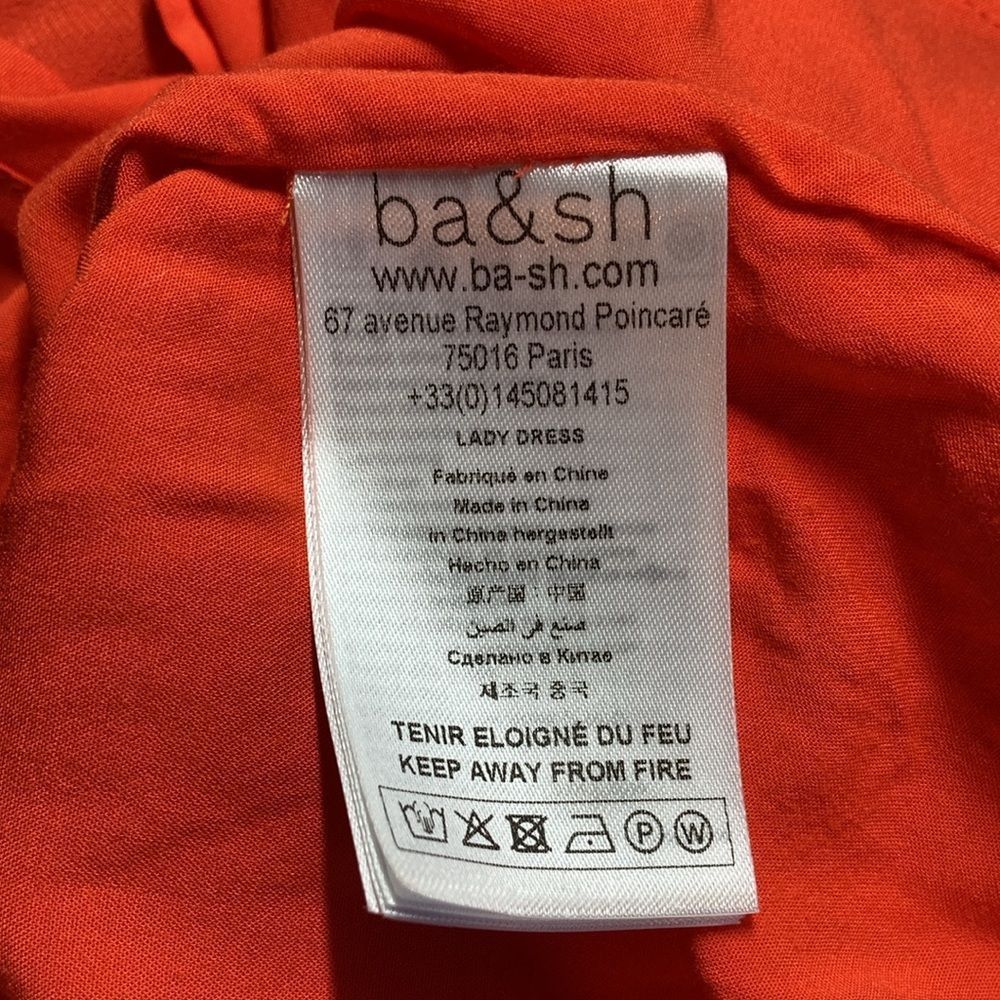 ba&sh ba&sh Bonica Orange Dress Womens Size 4 Side Cut Out Detail Size S / US 4 / IT 40 - 6 Thumbnail