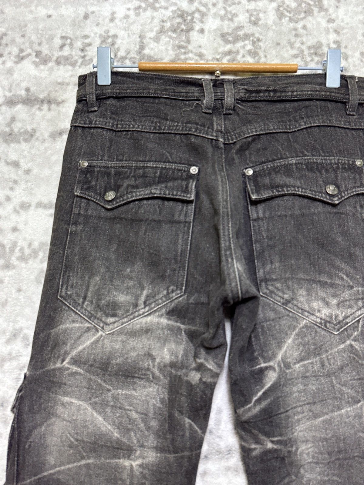 Japanese Brand Double Focus Tactical Cargo Denim Y2K Punk Multipocket Size US 28 / EU 44 - 10 Thumbnail