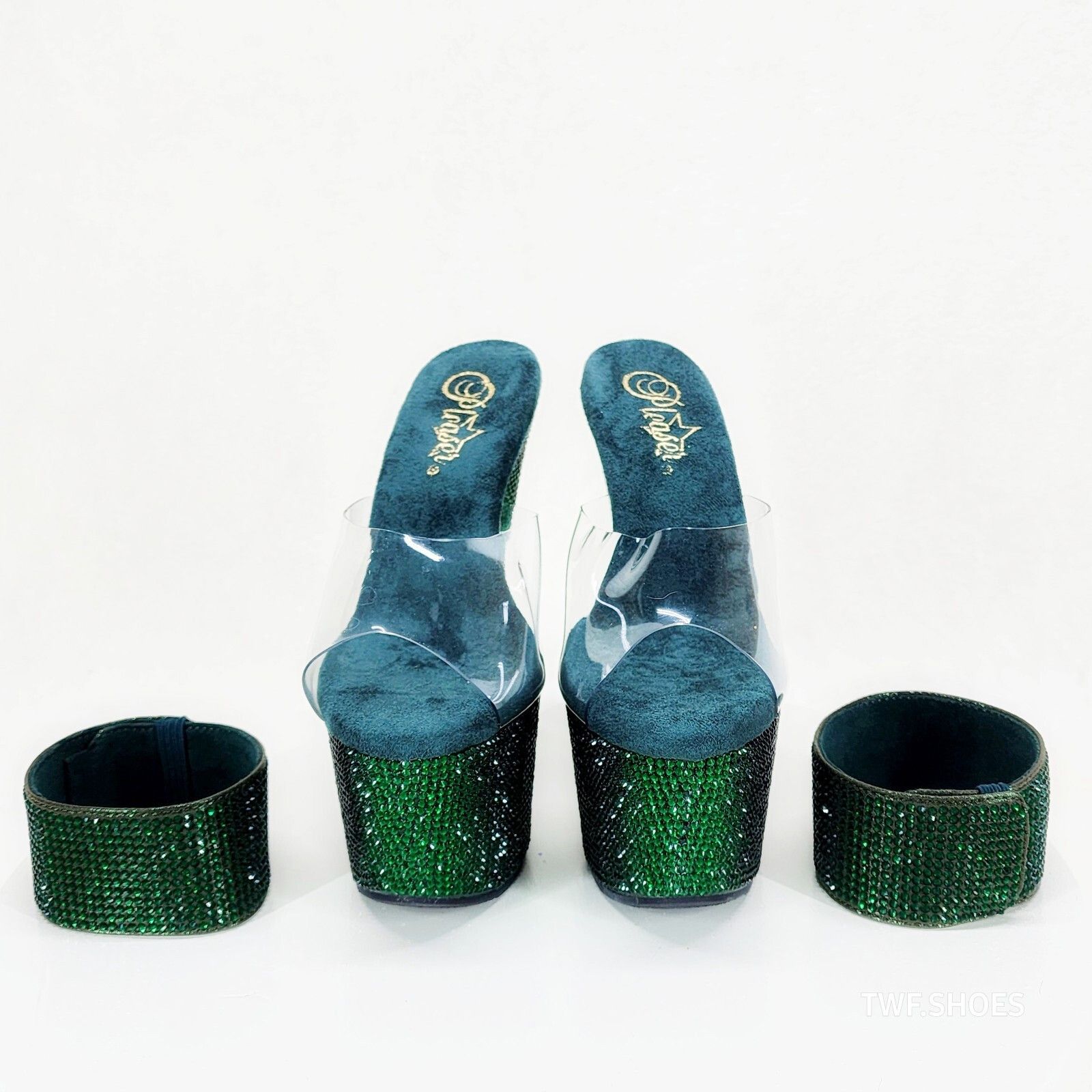 Other Bejeweled 712RS Emerald Rhinestone Platform 7" Stiletto High Size US 12 / IT 42 - 4 Thumbnail