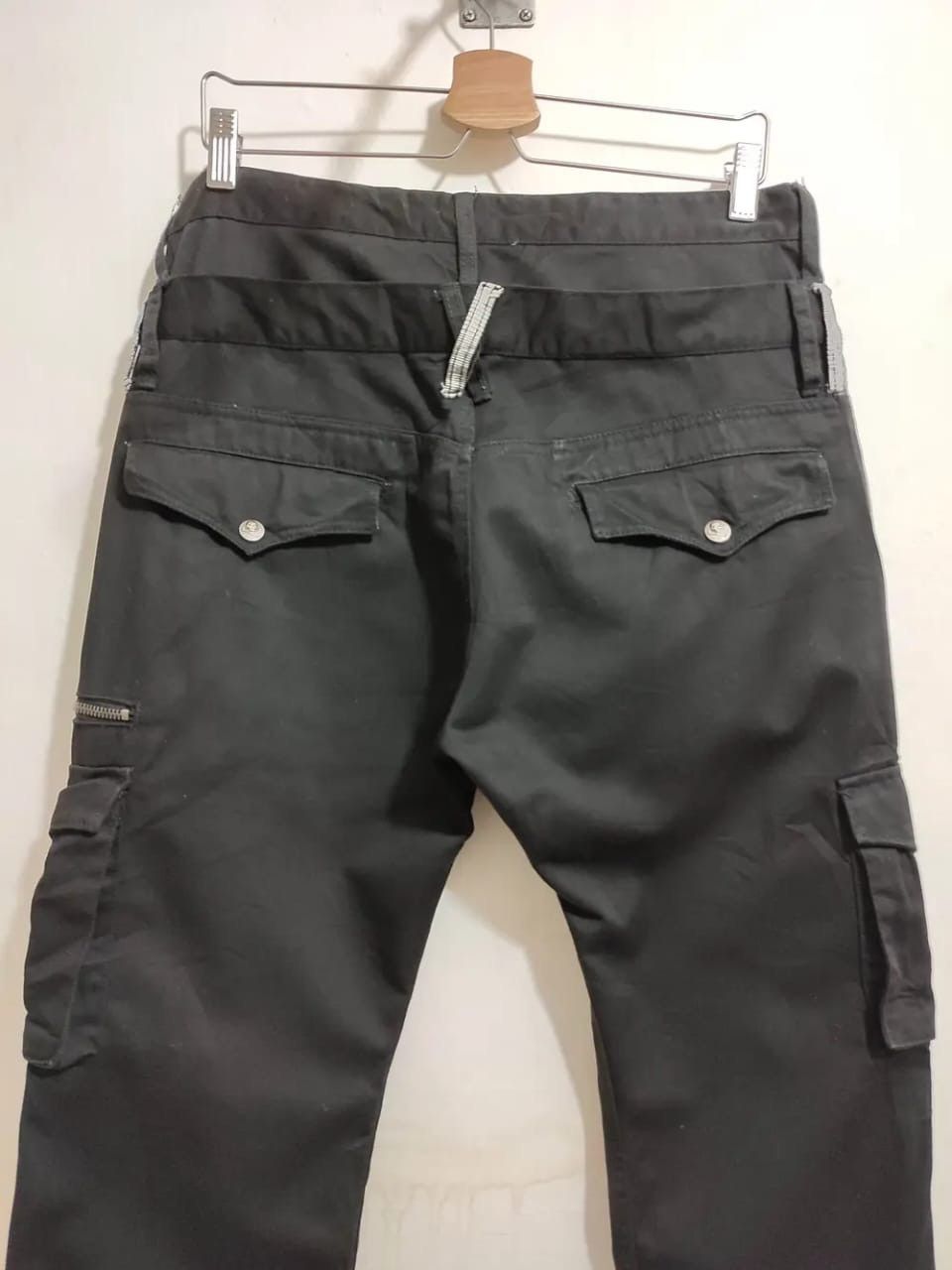 Japanese Brand Doublefocus double Waist Cargo Skull Button Punk Pants Size US 33 - 13 Thumbnail