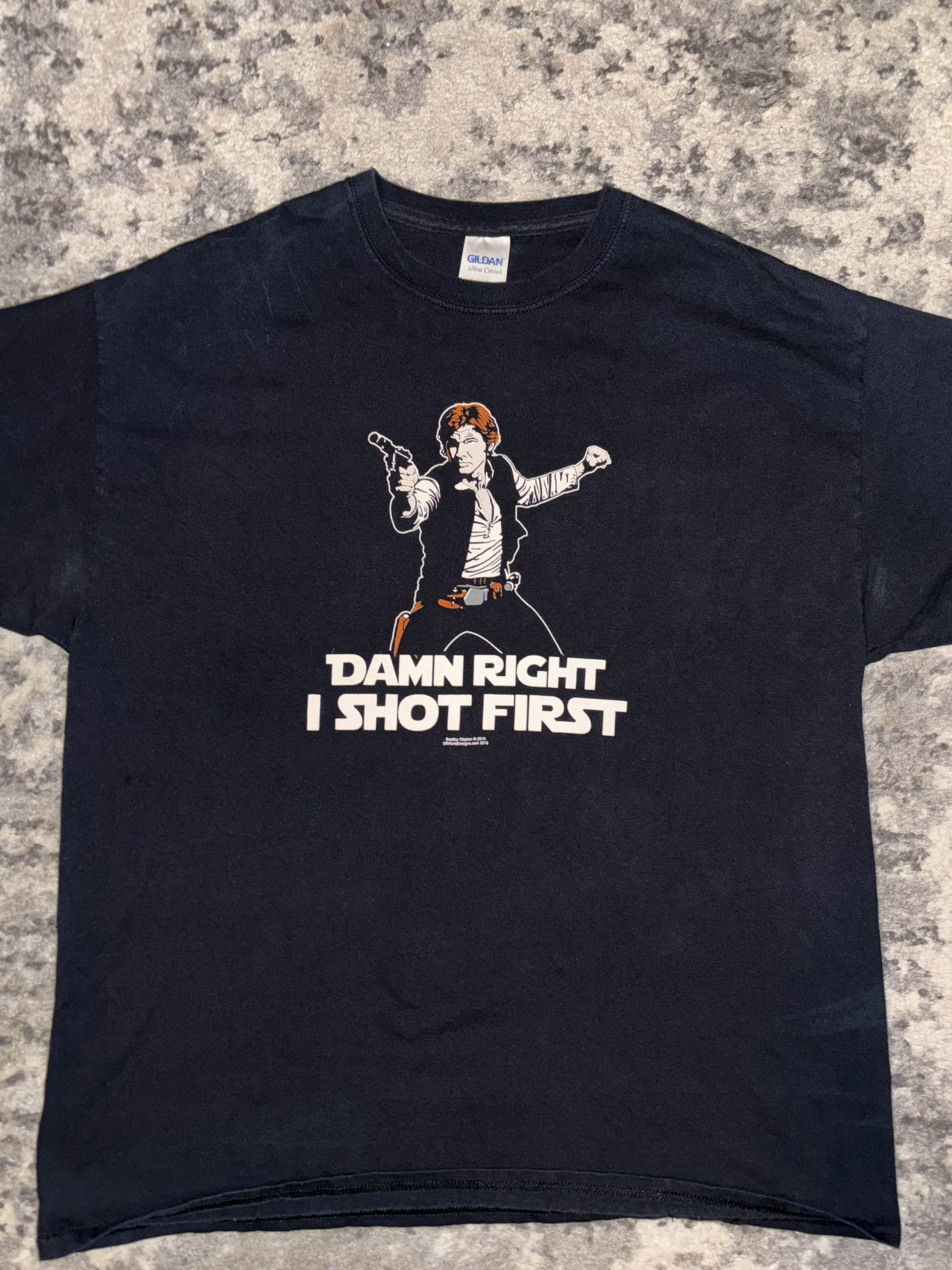 Star Wars 00s Damn Right I Short First Han Solo Shirt Size US XL / EU 56 / 4 - 2 Thumbnail