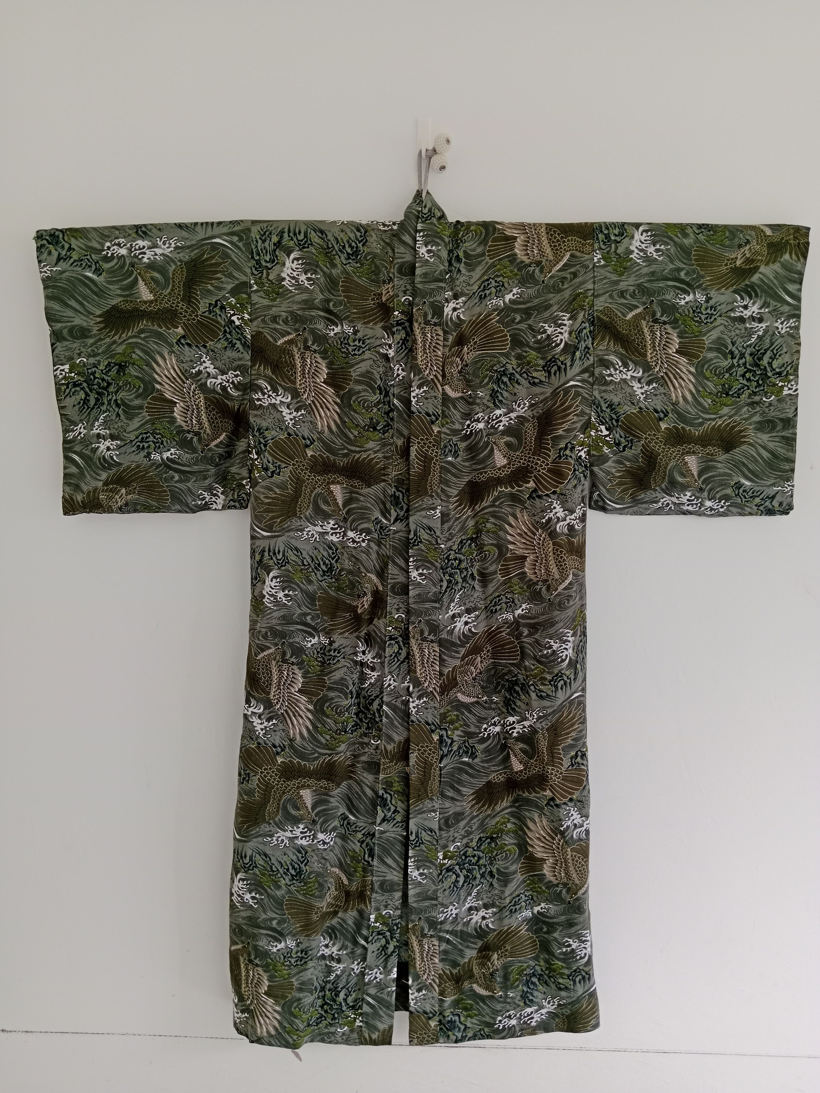 Japanese Brand Vintage Yukata Kimonos Eagle Motif Japanese Traditional Size US L / EU 52-54 / 3 - 2 Thumbnail