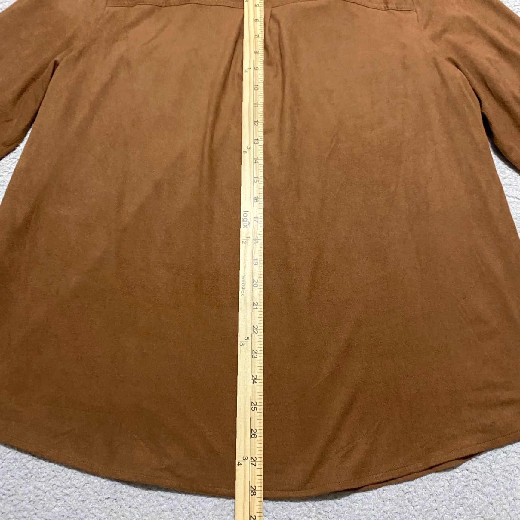 Vintage Chico's Womens XL Shirt Brown 3/4 Sleeve V-Neck Velvet Pockets Size XL / US 12-14 / IT 48-50 - 7 Thumbnail