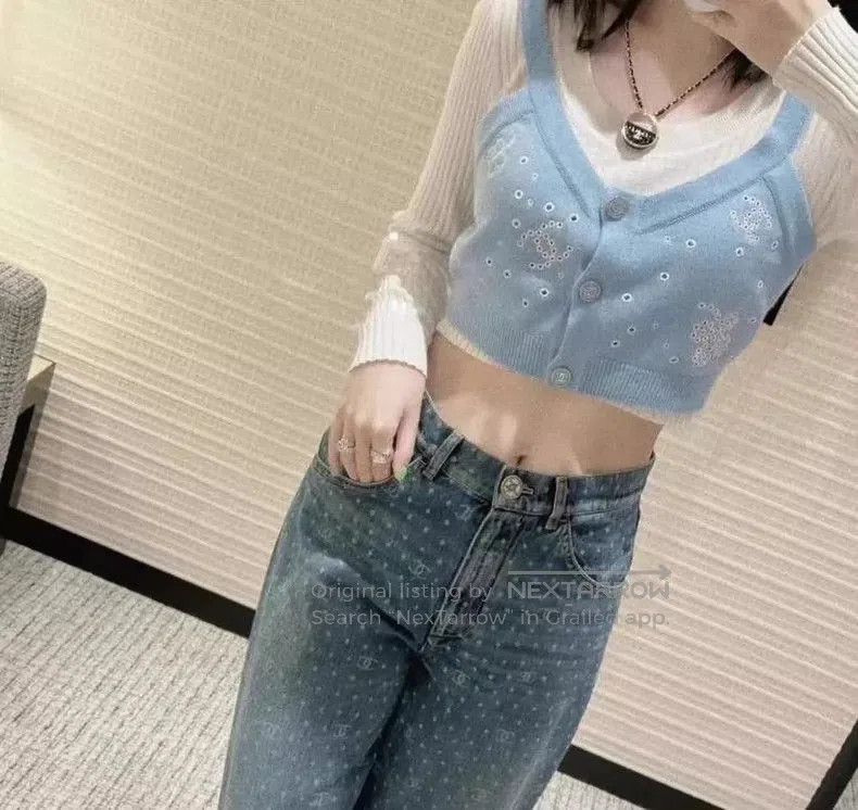 Chanel Chanel 2023 Blue Logo Knit Camisole. Size US XS / EU 42 / 0 - 5 Thumbnail