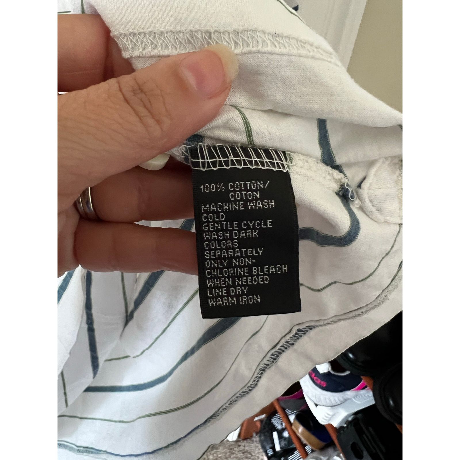 Greg Norman Men’s Polo Golf Shirt Short Sleeve Shark Logo Striped White Size US L / EU 52-54 / 3 - 7 Thumbnail