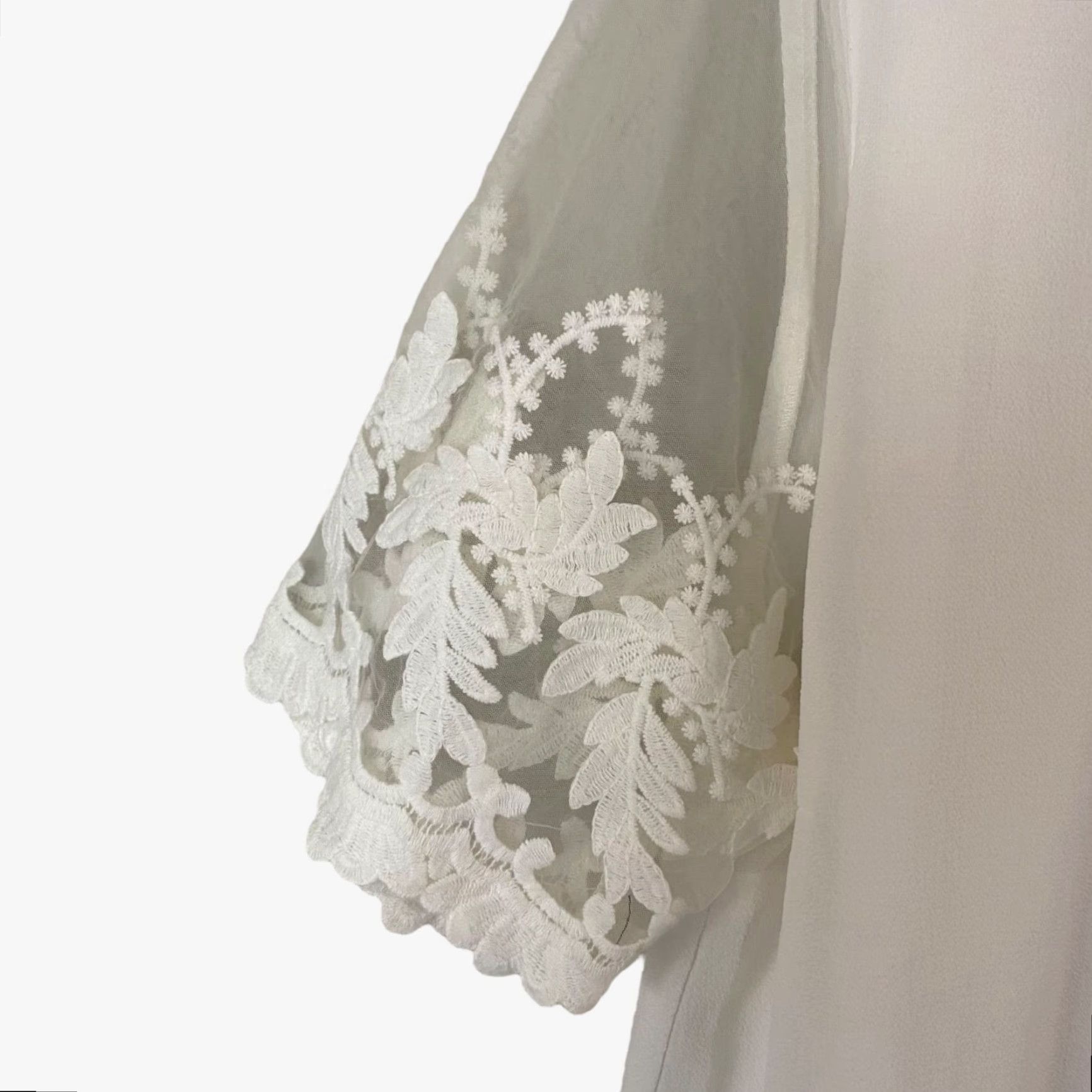 Vintage Lulu's Lisa Marie White Embroidered Top Women's XL White Lace Crochet Blouse Size XL / US 12-14 / IT 48-50 - 7 Thumbnail