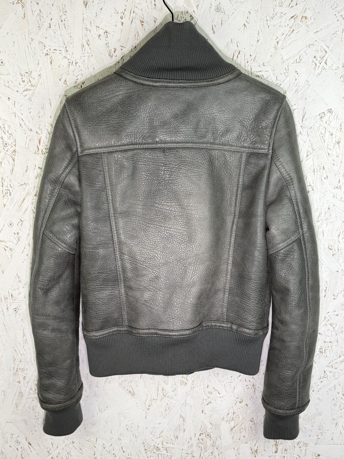 Dolce & Gabbana Dolce & Gabbana Lambskin Leather Shearling Jacket Grey 40 Size S / US 4 / IT 40 - 5 Thumbnail