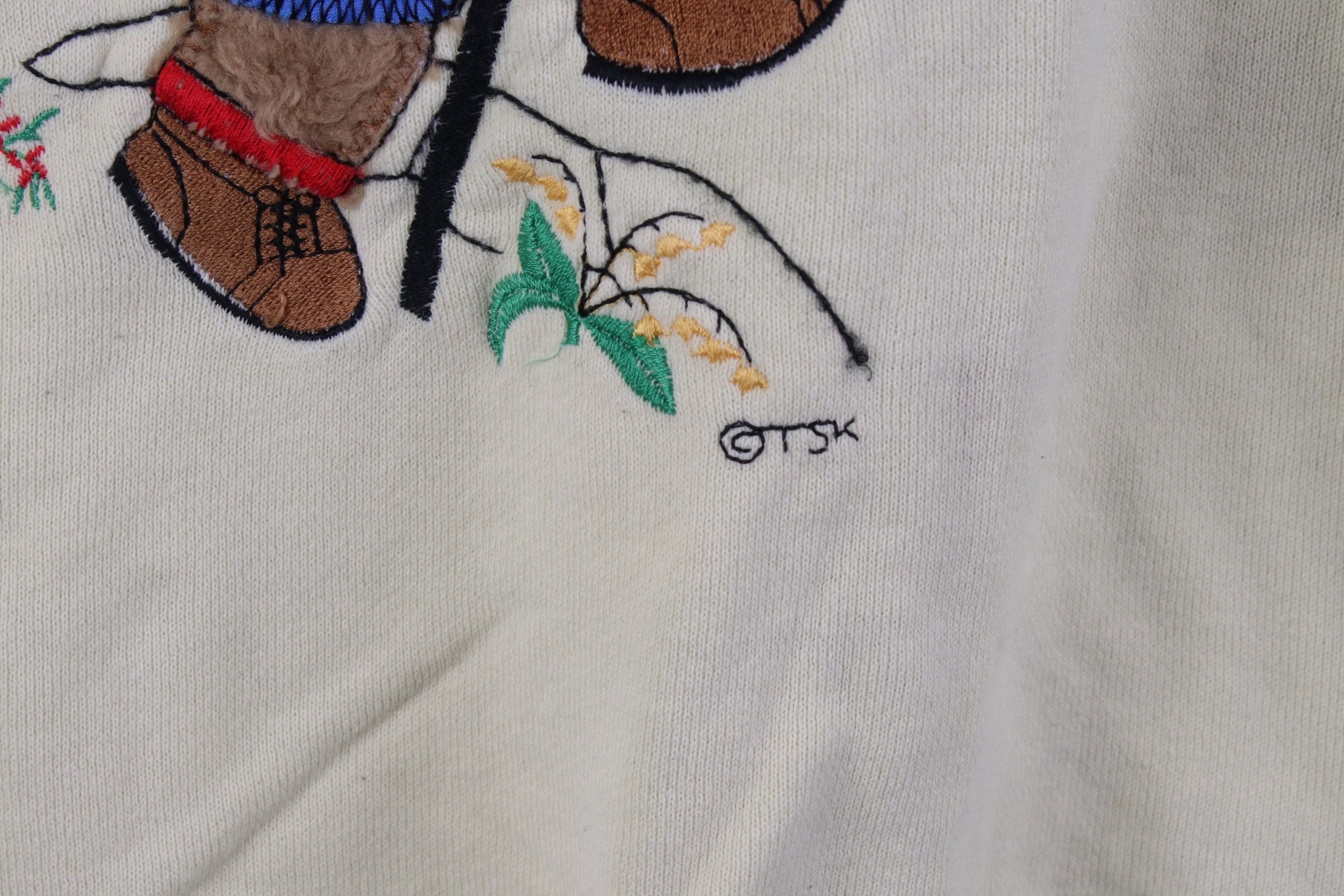 Vintage Vintage 90s German Bavarian Bear Hiking Sweatshirt Yellow Size XL / US 12-14 / IT 48-50 - 5 Thumbnail