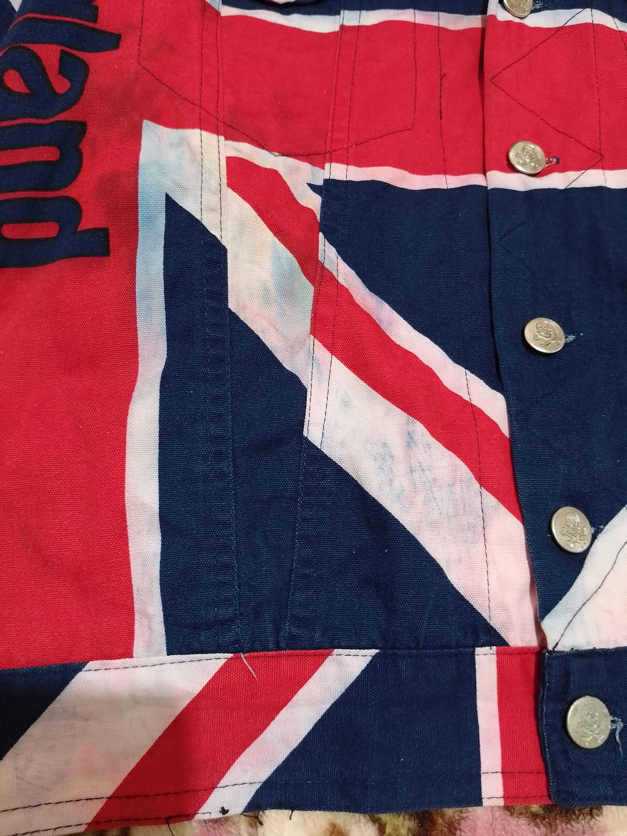Seditionaries × Vintage Vintage 90s Full Big Flag England trucker jacket Size US S / EU 44-46 / 1 - 8 Thumbnail