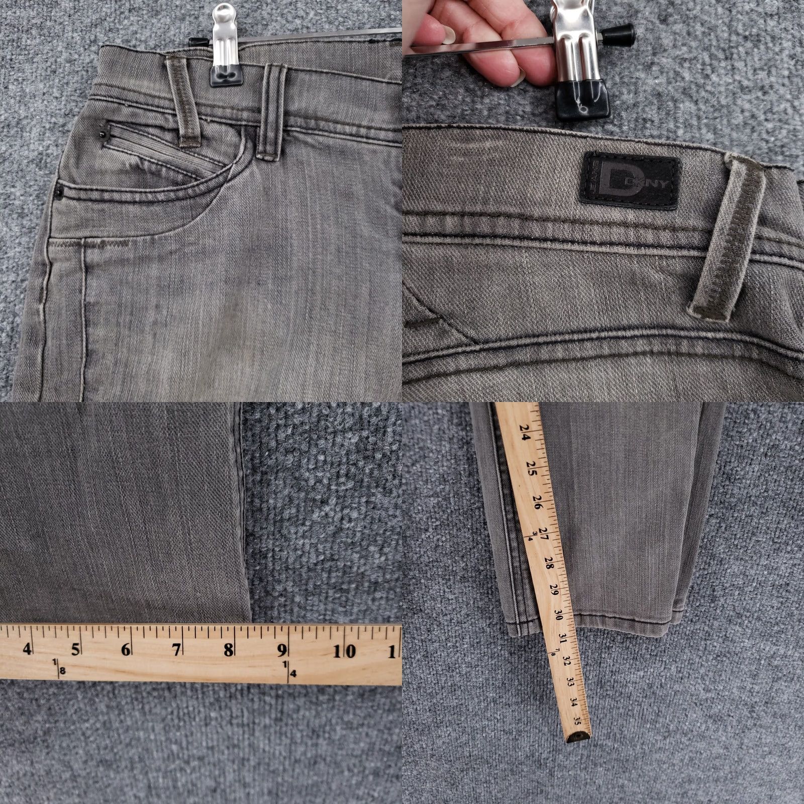 DKNY DKNY Jeans Womens Jeans Mid-Rise Bootcut Gray Stone Wash Denim Size 8 5-Pocket Zip Closure Size 30" / US 8 / IT 44 - 8 Thumbnail