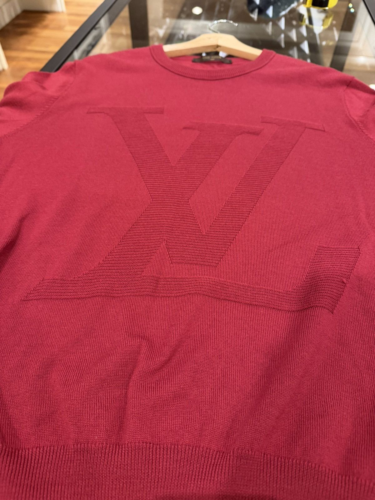 Louis Vuitton Louis Vuitton Intarsia Crewneck Sweater - Red Size US M / EU 48-50 / 2 - 3 Thumbnail