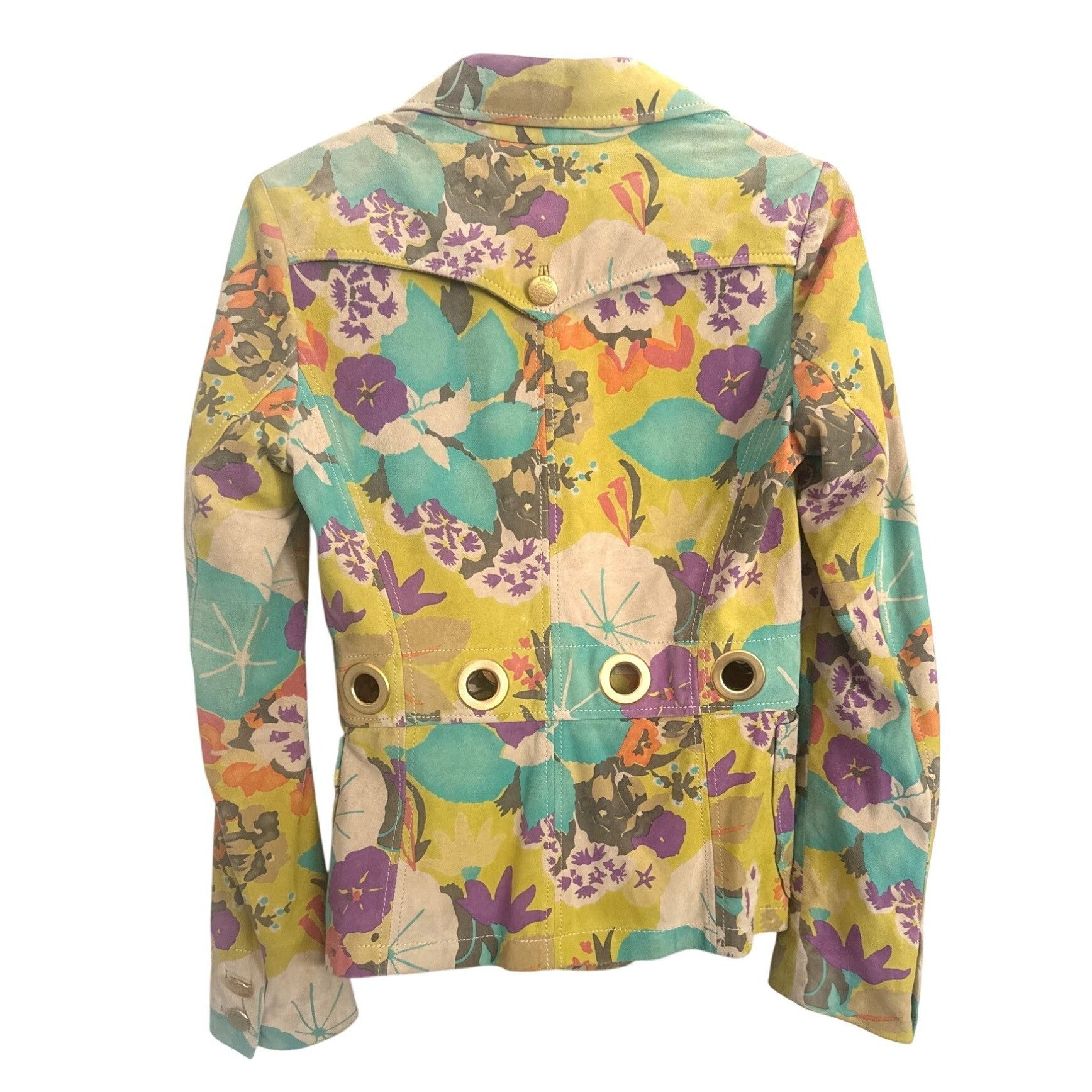 Designer Etro Milano Womens Floral Blazer Size Sm 40 Colorful Suede L Size S / US 4 / IT 40 - 3 Thumbnail