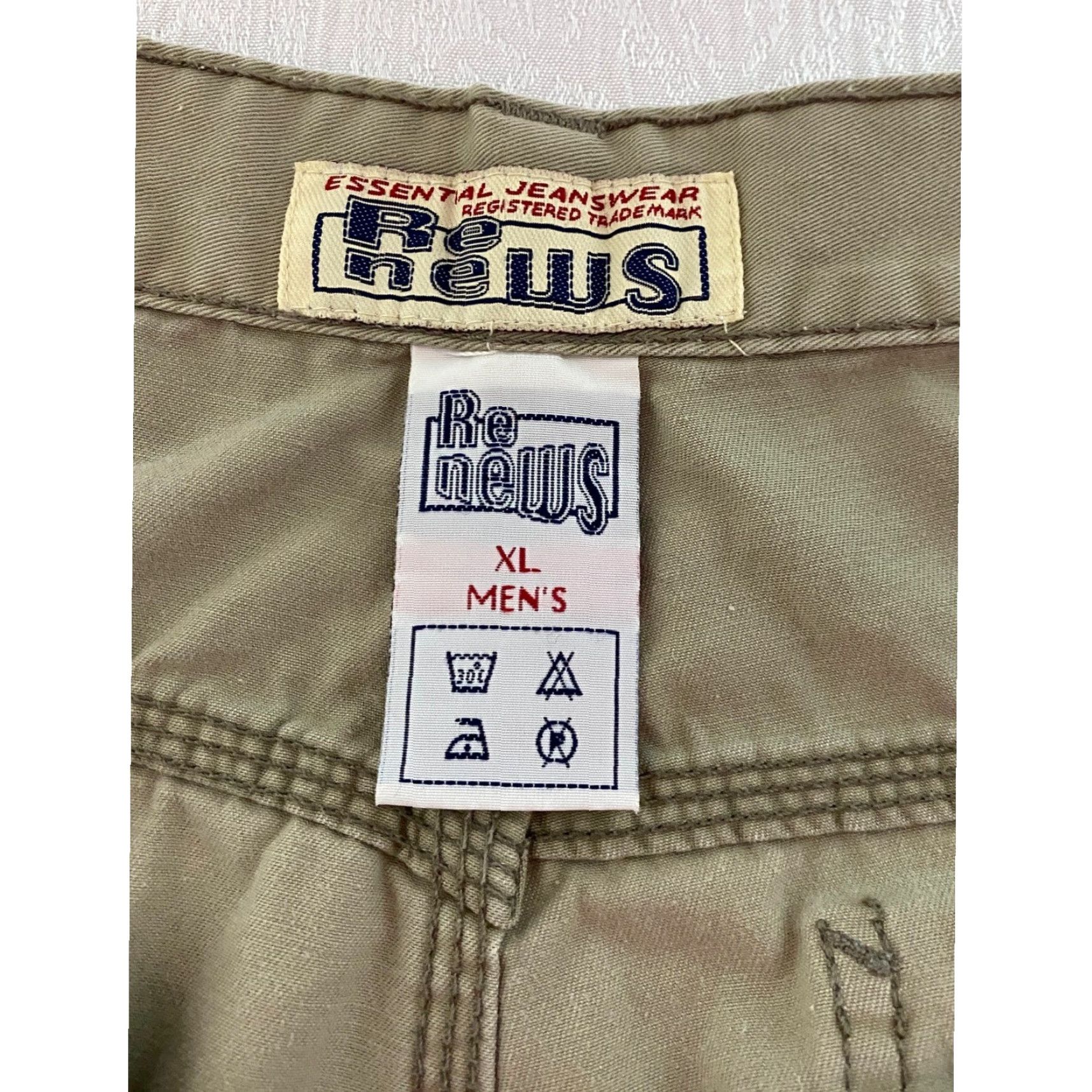 Vintage Re News Mens XL Carpenter Shorts Khaki Tan Cotton Twill Relaxed Workwear Cargo Utility Outdoor Casual Shoes? Size US 35 - 4 Thumbnail