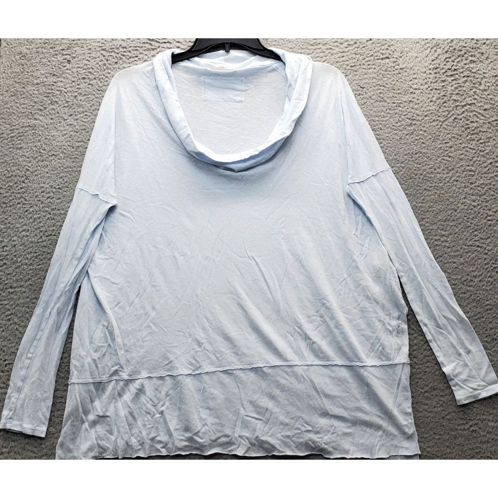 Vintage We The Free Tunic Top Womens XS Blue Relaxed Fit Cowl Neck Long Sleeve Pullover Size XS / US 0-2 / IT 36-38 - 2 Thumbnail