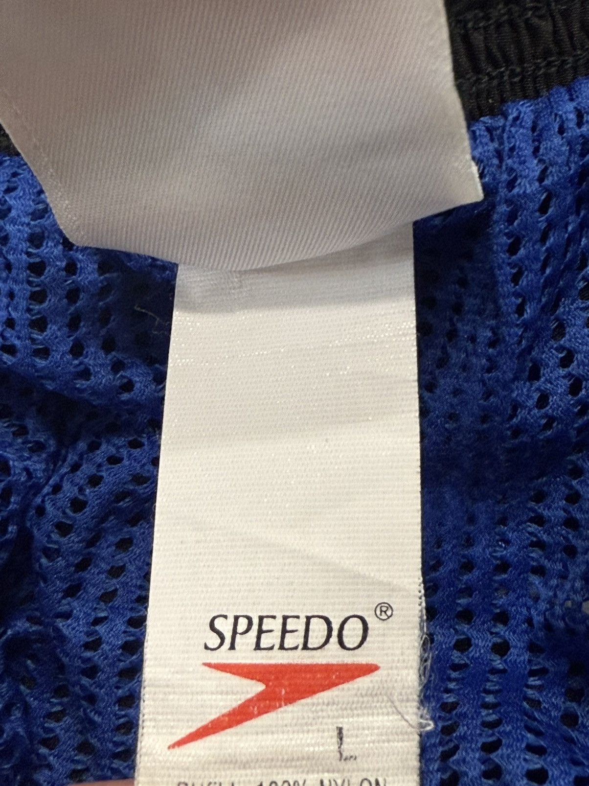 Speedo × Vintage Vintage Speedo Blue Black Logo Shorts Large 90s Retro Size US 34 / EU 50 - 4 Thumbnail