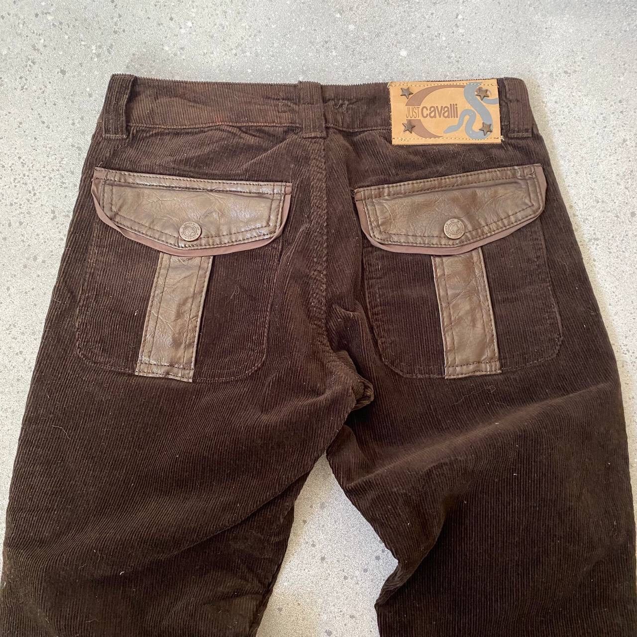 Just Cavalli Just Cavalli Vintage Leather/Corduroy Cropped Pants Y2K Size 26" / US 2 / IT 38 - 5 Thumbnail