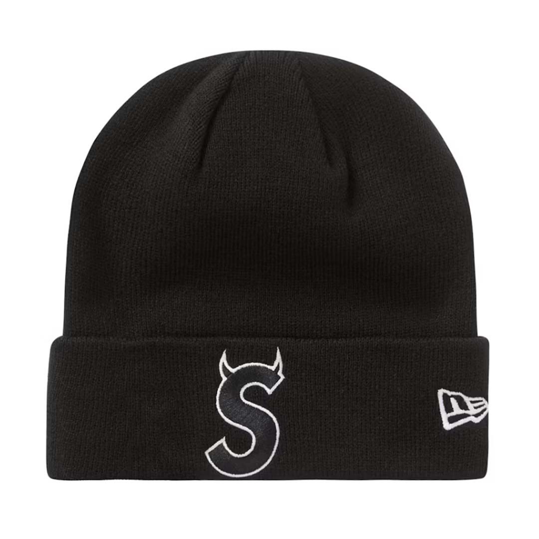 Supreme Supreme s logo beanie black devil horns | Grailed