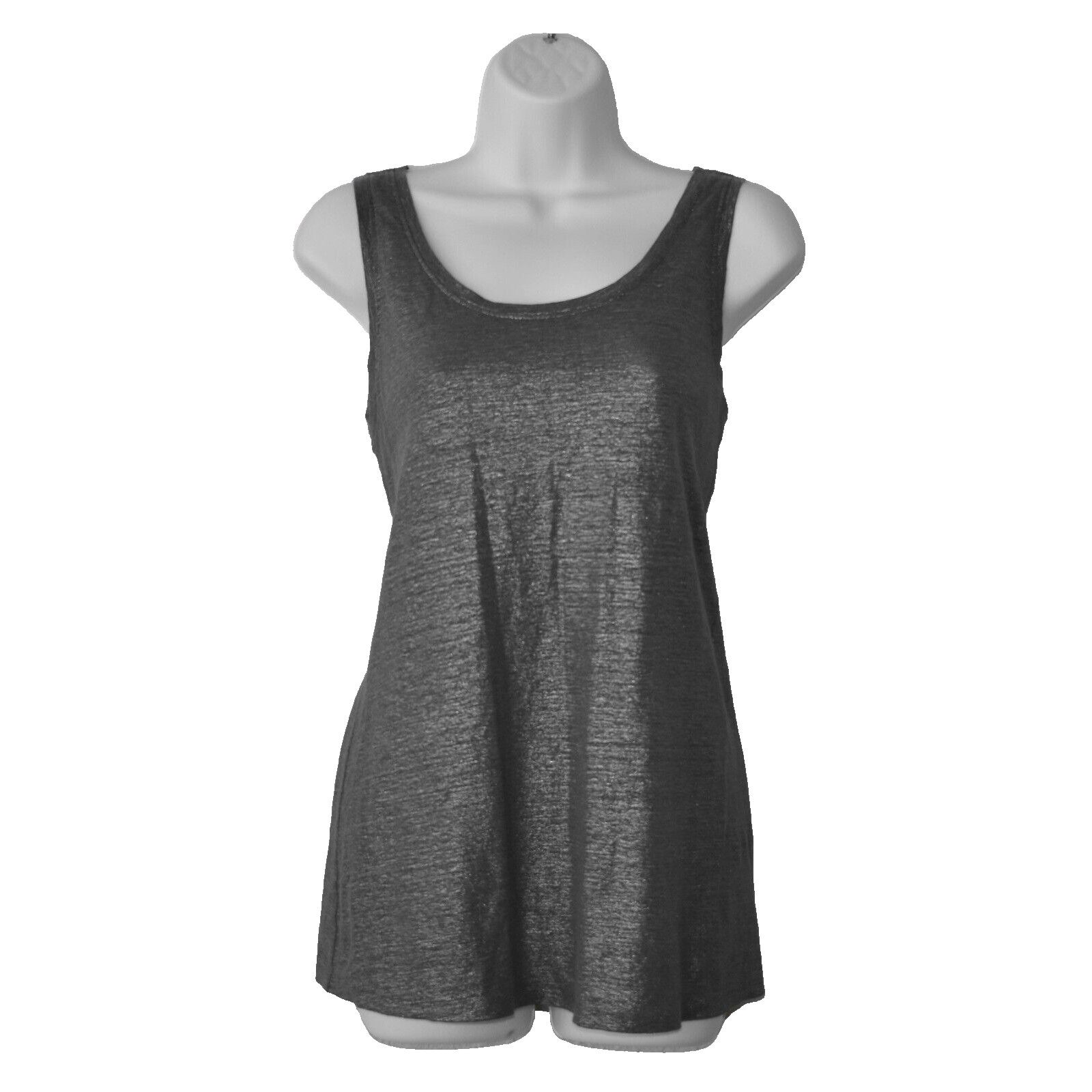 Eileen Fisher EILEEN FISHER Grey Metallic Organic Linen Tank Top Size S Size S / US 4 / IT 40 - 1 Thumbnail
