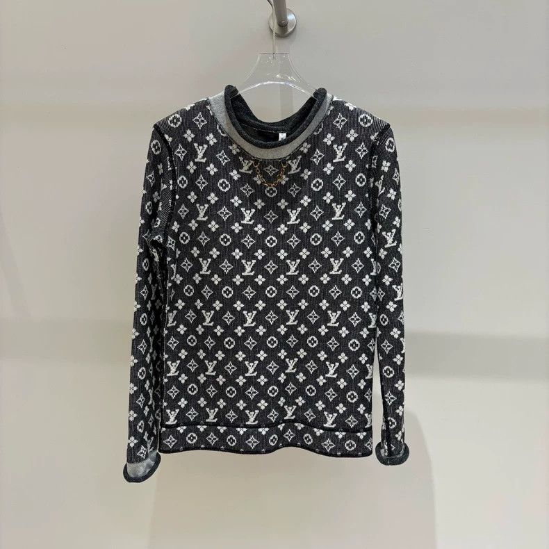 Louis Vuitton Louis Vuitton Wool 23ss full print crewneck long-sleeve sw Size US S / EU 44-46 / 1 - 1 Thumbnail
