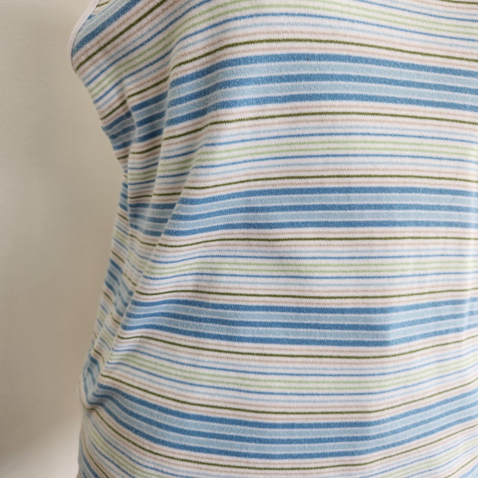 Vintage Y2K White Blue Green Stripe Knit Cotton Tank Top M Size M / US 6-8 / IT 42-44 - 4 Thumbnail