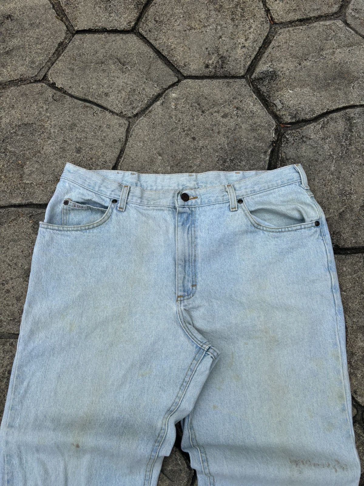 Lee × Vintage Vintage 90s Lee Made in USA Faded Blue Jeans Size US 40 / EU 56 - 3 Thumbnail