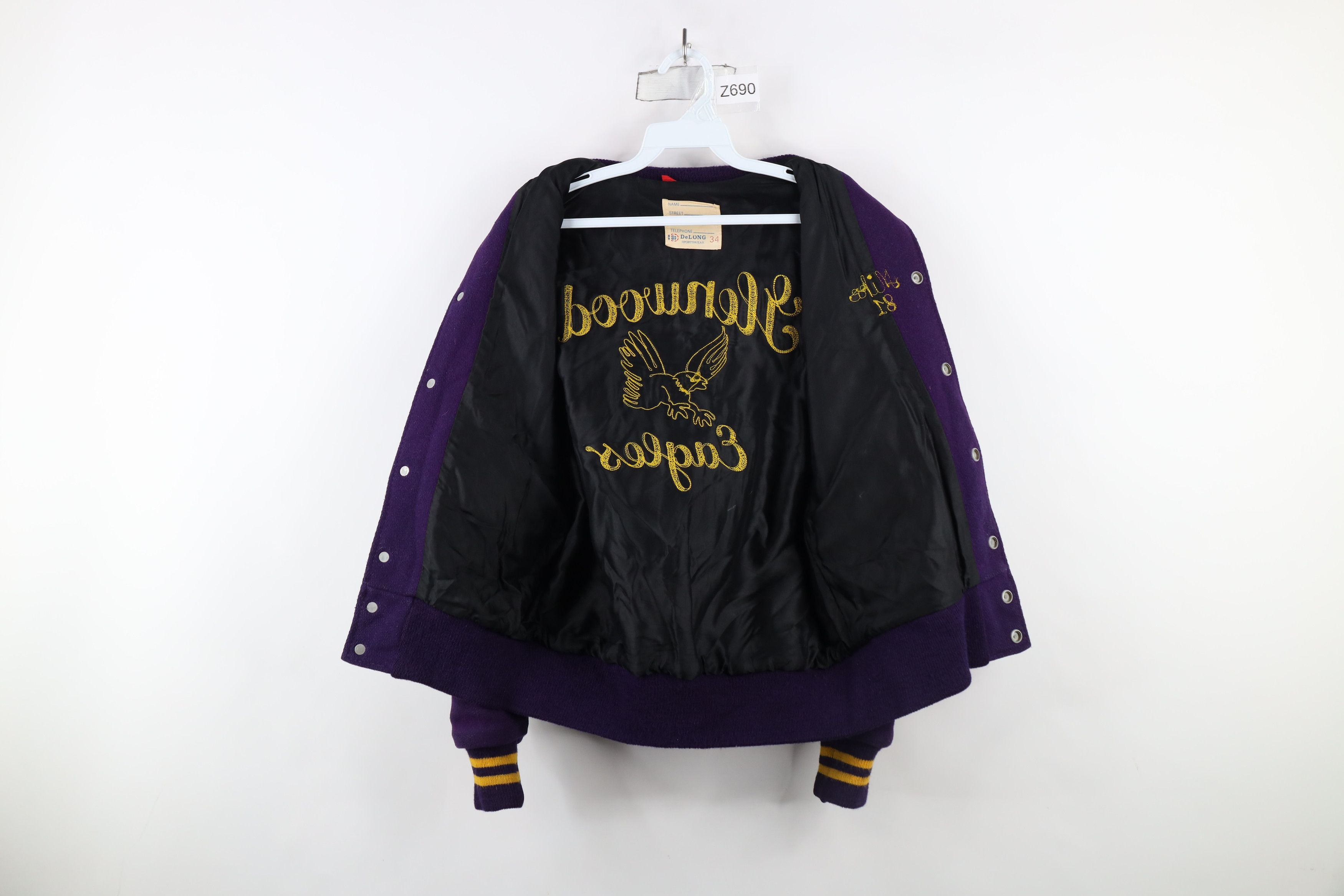 Vintage Vintage 80s Chainstitch Eagle Wool Leather Varsity Jacket Size US L / EU 52-54 / 3 - 9 Thumbnail