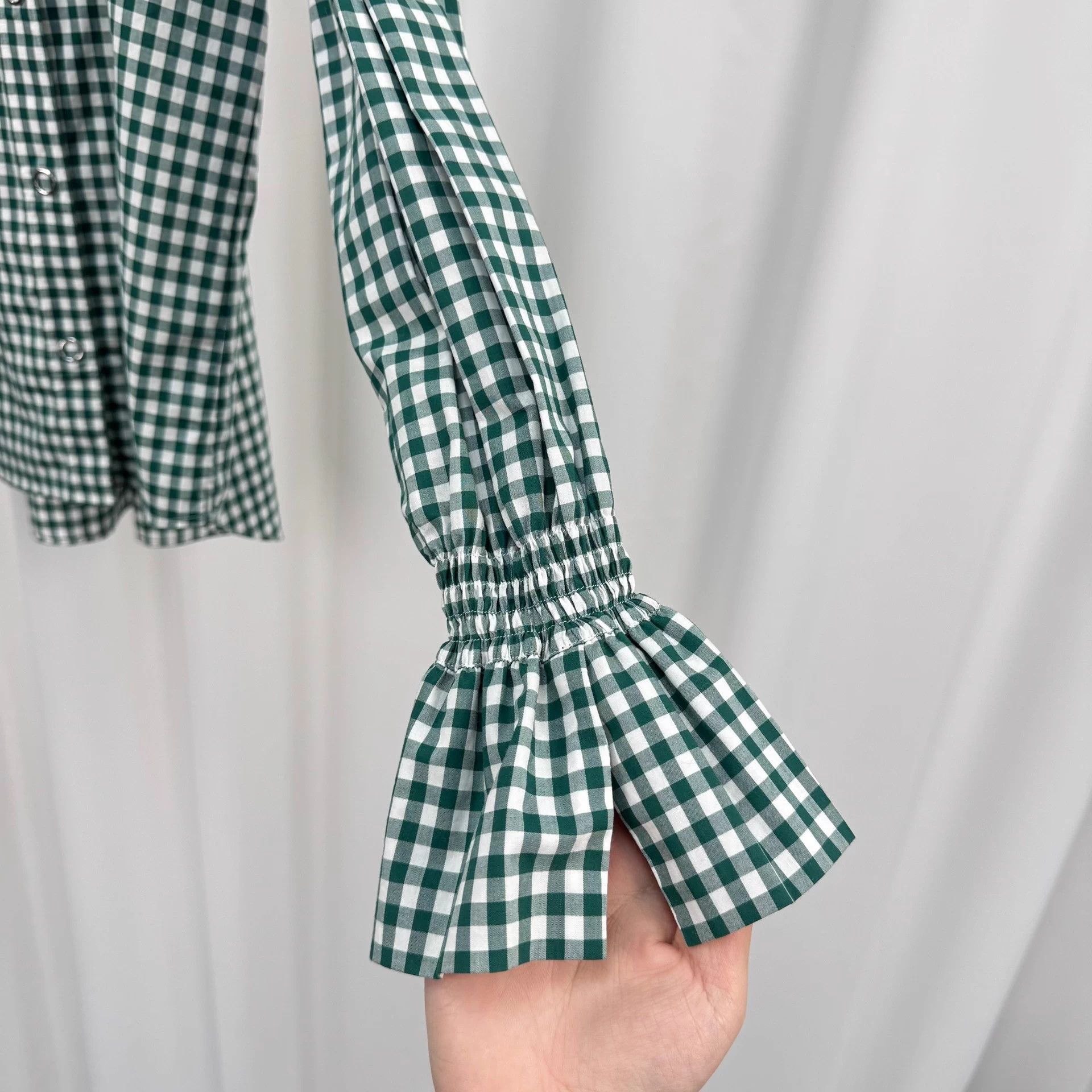 Burberry Burberry Check Logo Puff Sleeve Shirt UK6 99NWT Size XS / US 0-2 / IT 36-38 - 4 Thumbnail