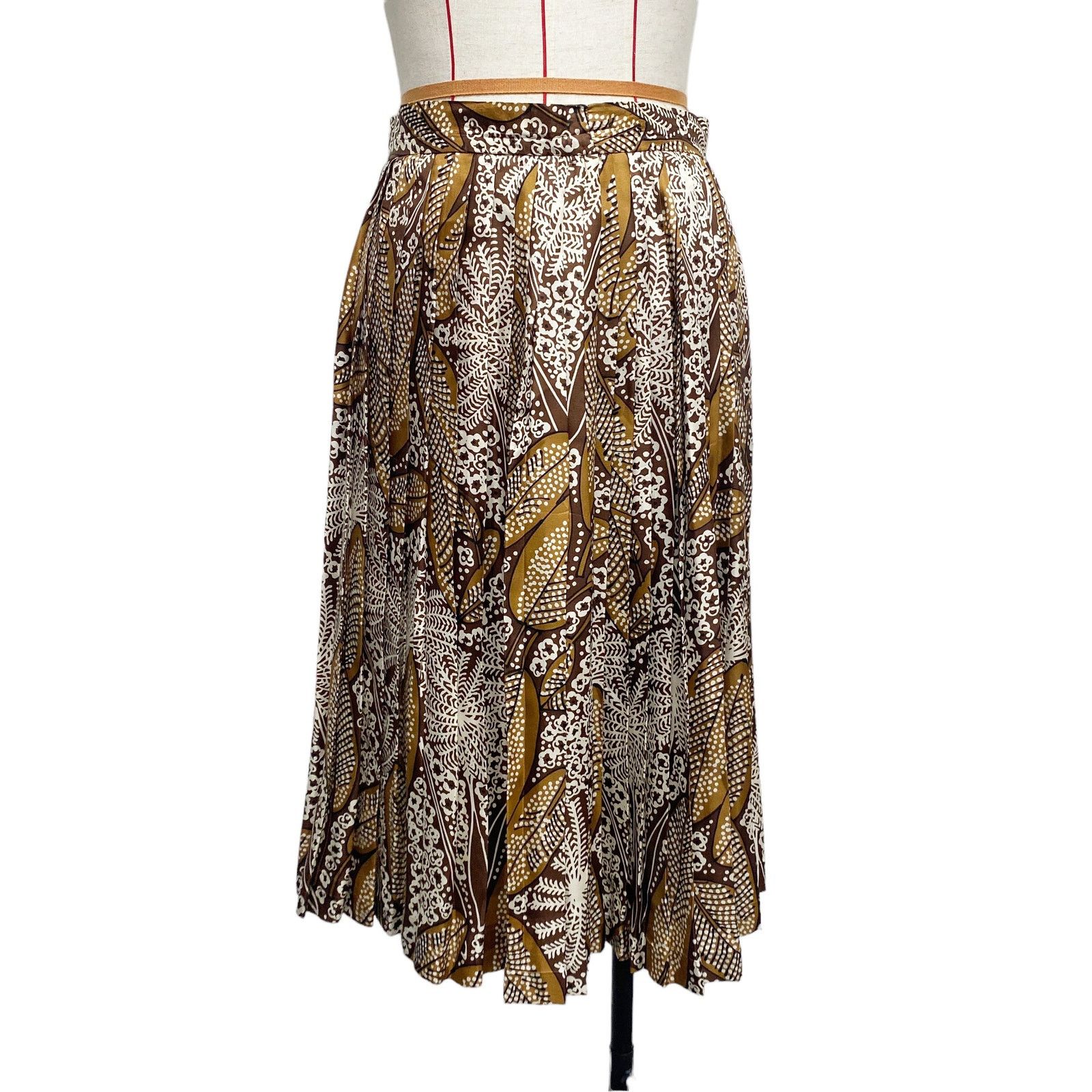 Vintage Vintage Ruth McCulloch Brown Printed 4 Piece Skirt Set Size 36" / US 14 / IT 50 - 6 Thumbnail