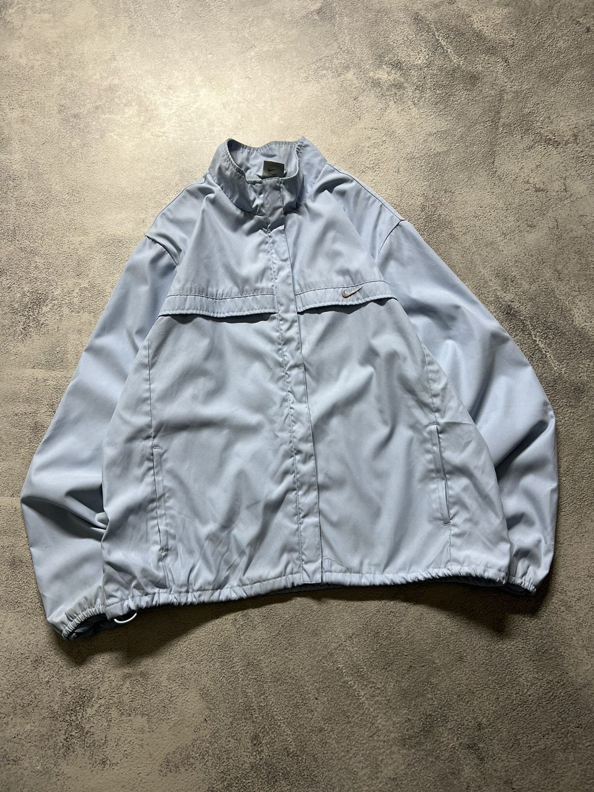 Nike × Vintage Vintage Y2k Nike 🩵 Nylon Mini Swoosh Jacket 90’s Size L / US 10 / IT 46 - 1 Thumbnail