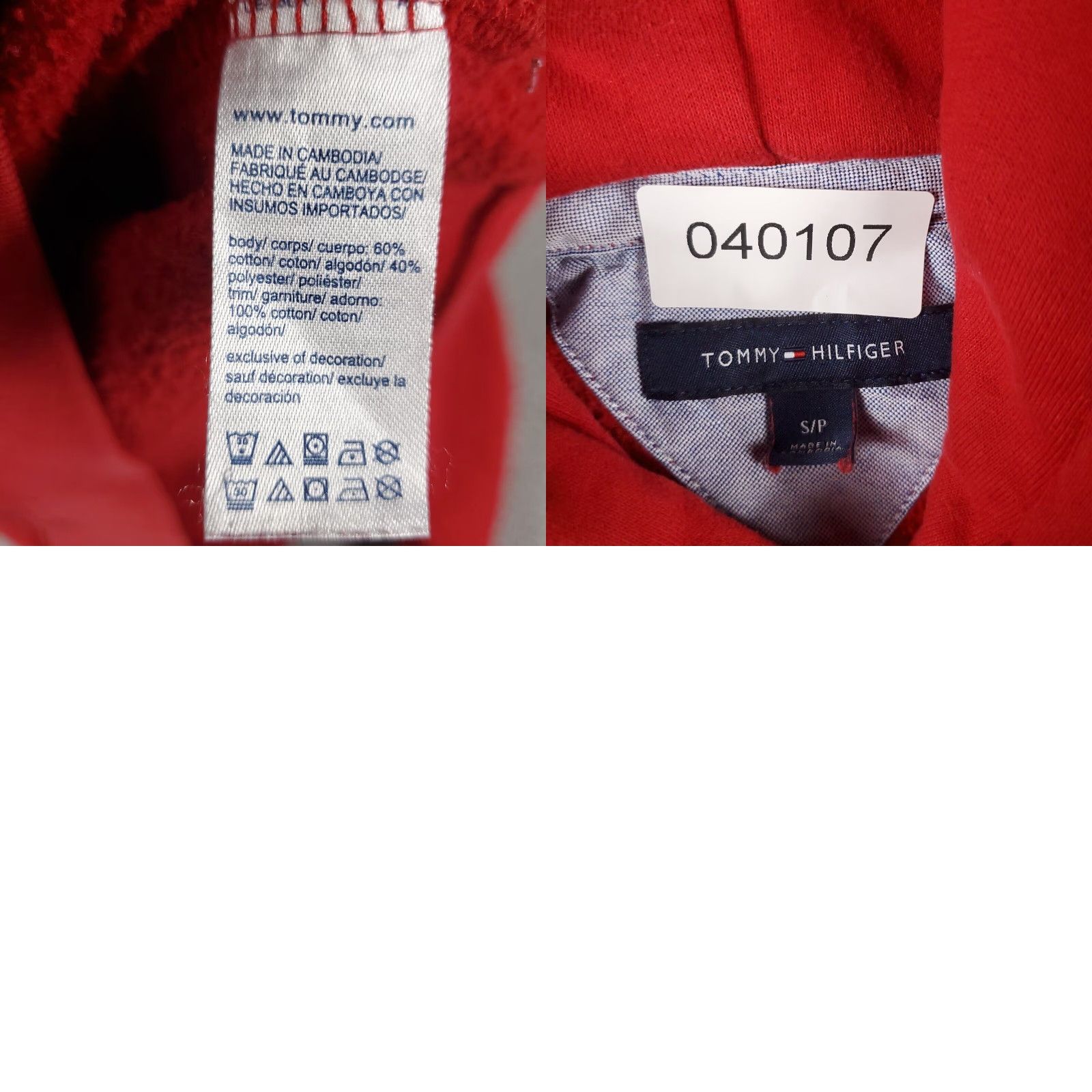 Tommy Hilfiger VINTAGE Tommy Hilfiger Hoodie Pullover Men's Small Red Crew Neck Zip Sweatshirt Casual Classic Size US S / EU 44-46 / 1 - 8 Thumbnail