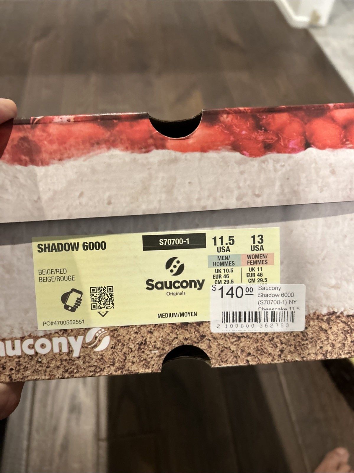 Saucony Saucony Shadow 6000 Strawberry Cheesecake Sneakers Size US 11.5 / EU 44-45 - 7 Thumbnail