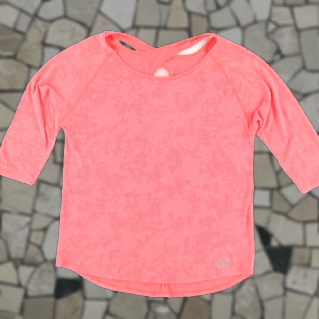 Under Armour Under Armour Jacquard Workout Solid 3/4 Sleeve Top Pink Women's L Shirt Men? Size L / US 10 / IT 46 - 1 Thumbnail